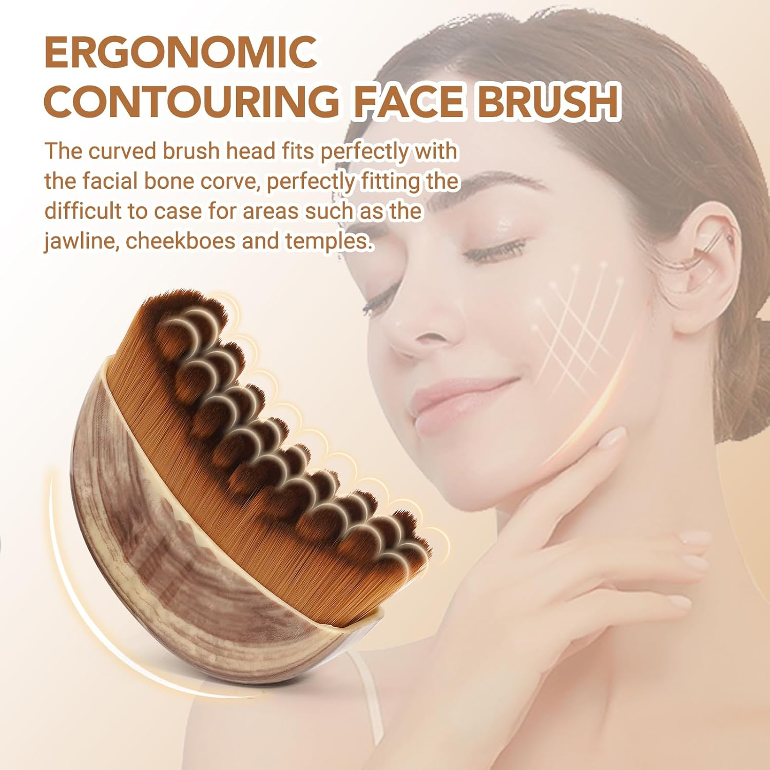 Cukohno Lymphatic Contour Face Brush, Lymphatic Drainage Massager for Face,Dry Lymphatic Face Brush,Chin & Jawline Sculpting,Ergonomically Designed to Fit the Skin Precisely and Relieve Fatigue image number 3