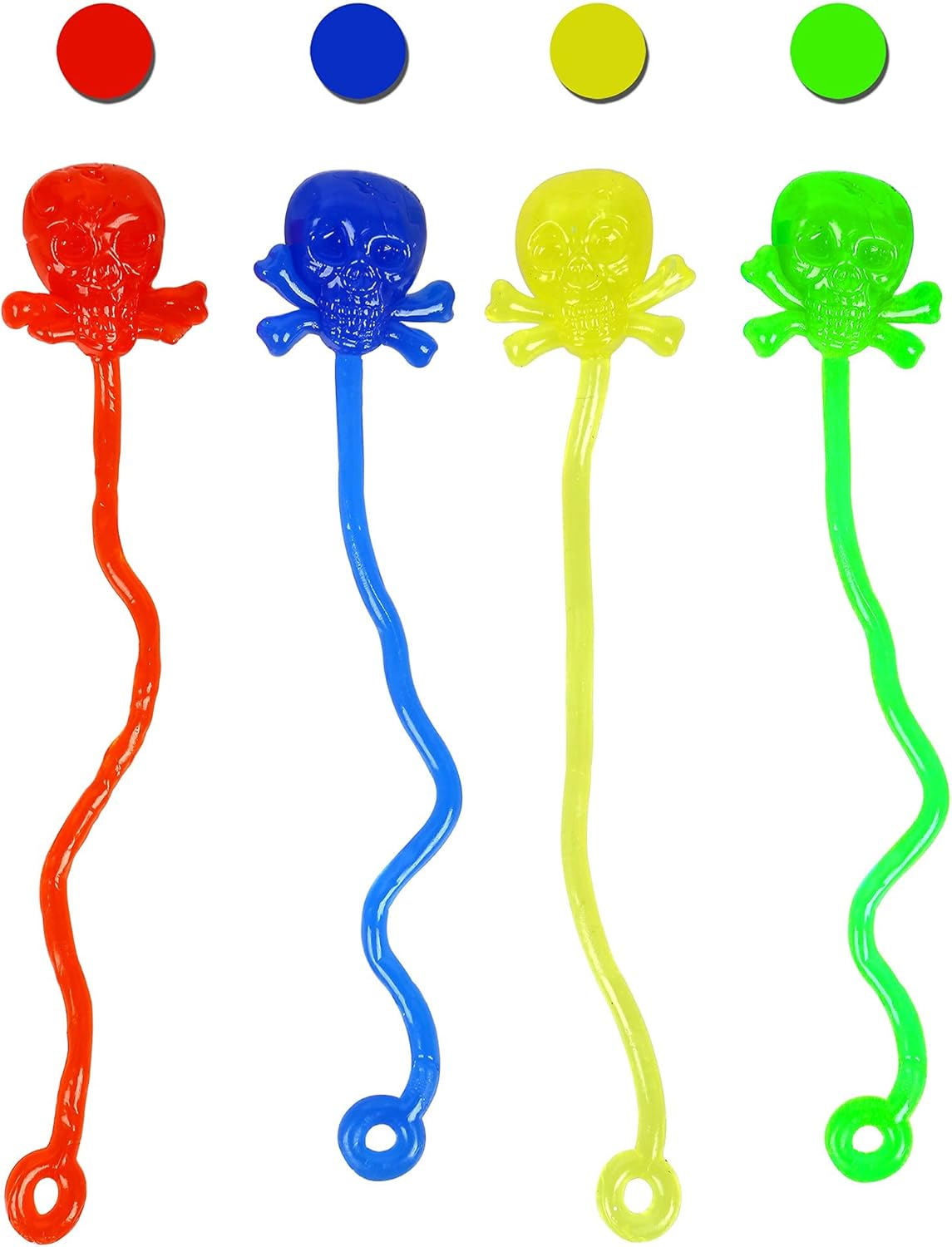 46 Pieces Vinyl Stretchy Sticky Toys Assorted Novelty Large Sticky Hands, Wall Climber Men, Hammer, Lizards, Skull and Flying Frog for Children Kids Party Favors, Birthdays