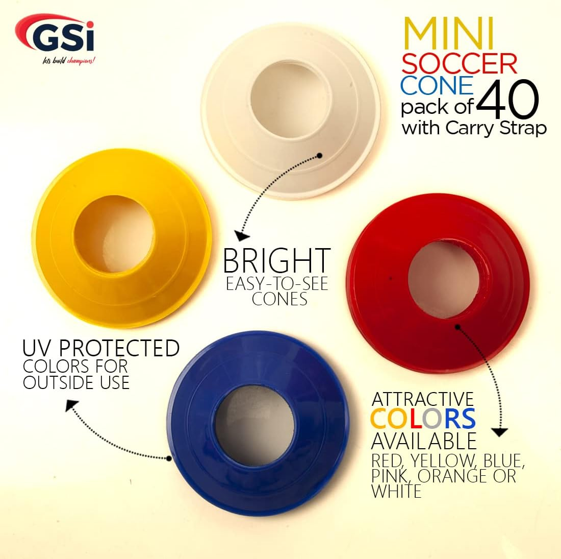 GSI Soccer Cones for Sports | Comes with Shoulder Strap | for Agility Training Drills image number 2