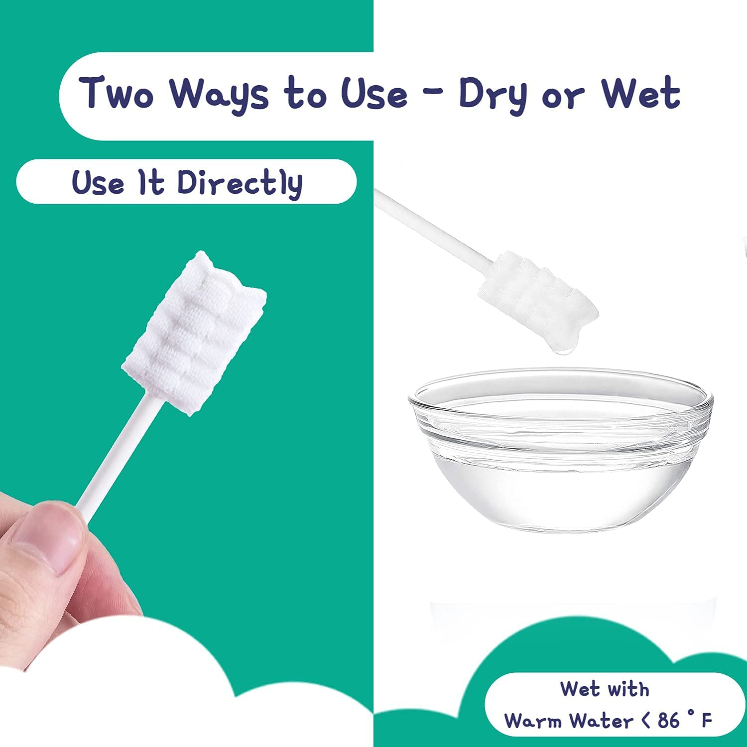 Little Fox [60 Pcs] Baby Oral Cleaner +2 Pcs Finger Toothbrush with Cases, Baby Tongue Cleaner, Newborn Toothbrush, Disposable Tongue and Gum Cleaner, Infant Oral Care and Cleaning for 0-36 Month Baby image number 3