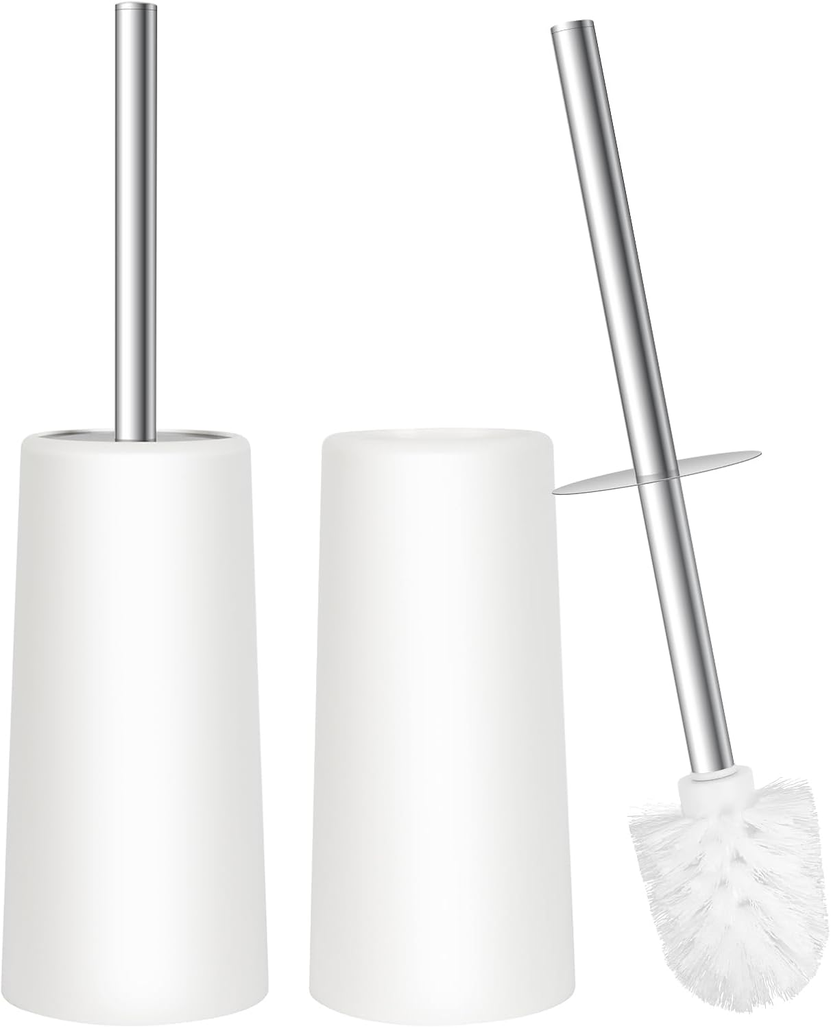 Topsky Toilet Brush, Toilet Bowl Brush and Holder, Toilet Brushes for Bathroom, Compact Toilet Bowl Cleaner Brush with Storage (White) image number 4