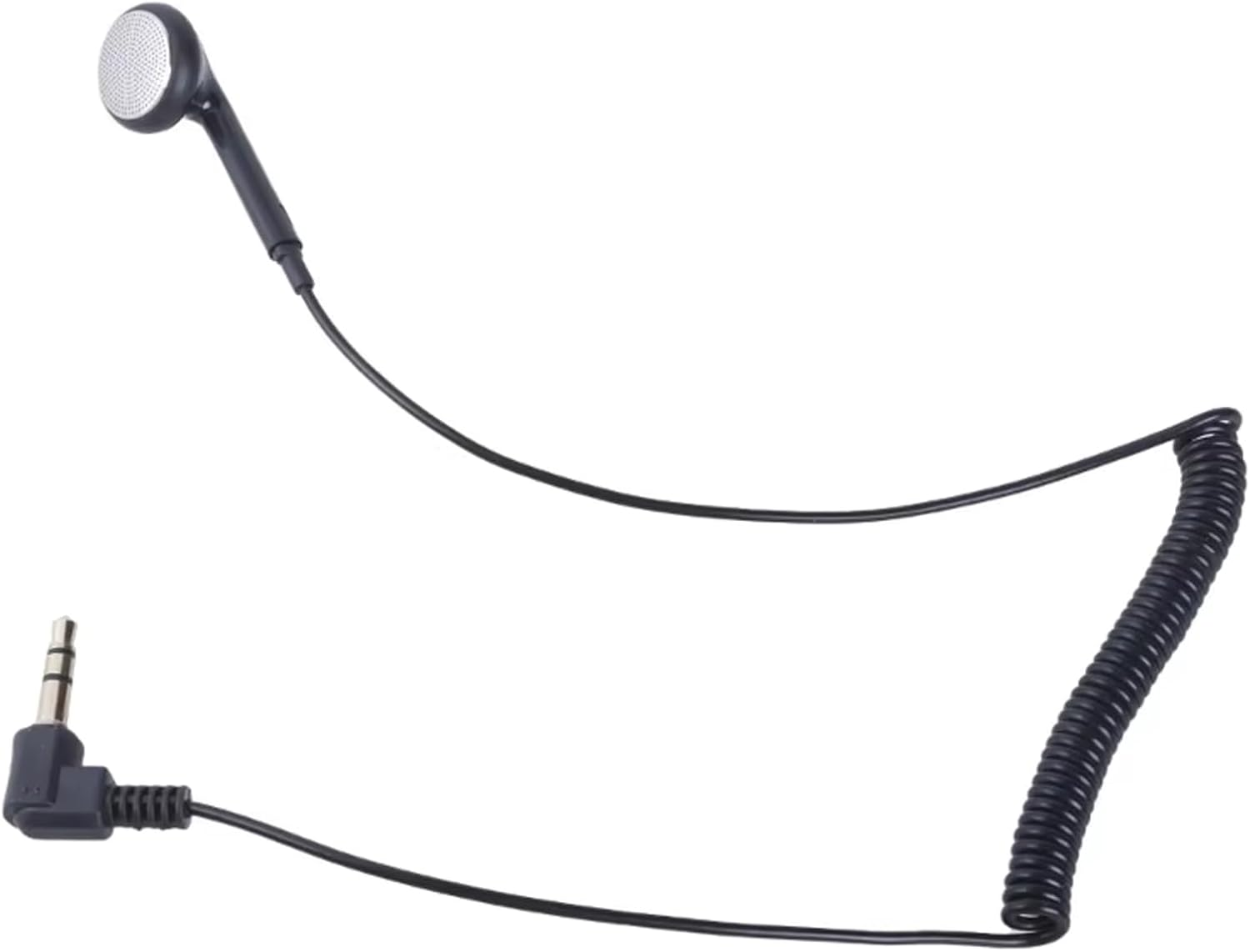 Single Earphone Headset - 3.5Mm Monopiece, Deep Bass Earphone | Retractable Spring Cord Wired Earphones, High Fidelity Mono Headset MP3 Player for Cell Phone Tablet Computer Laptop image number 4