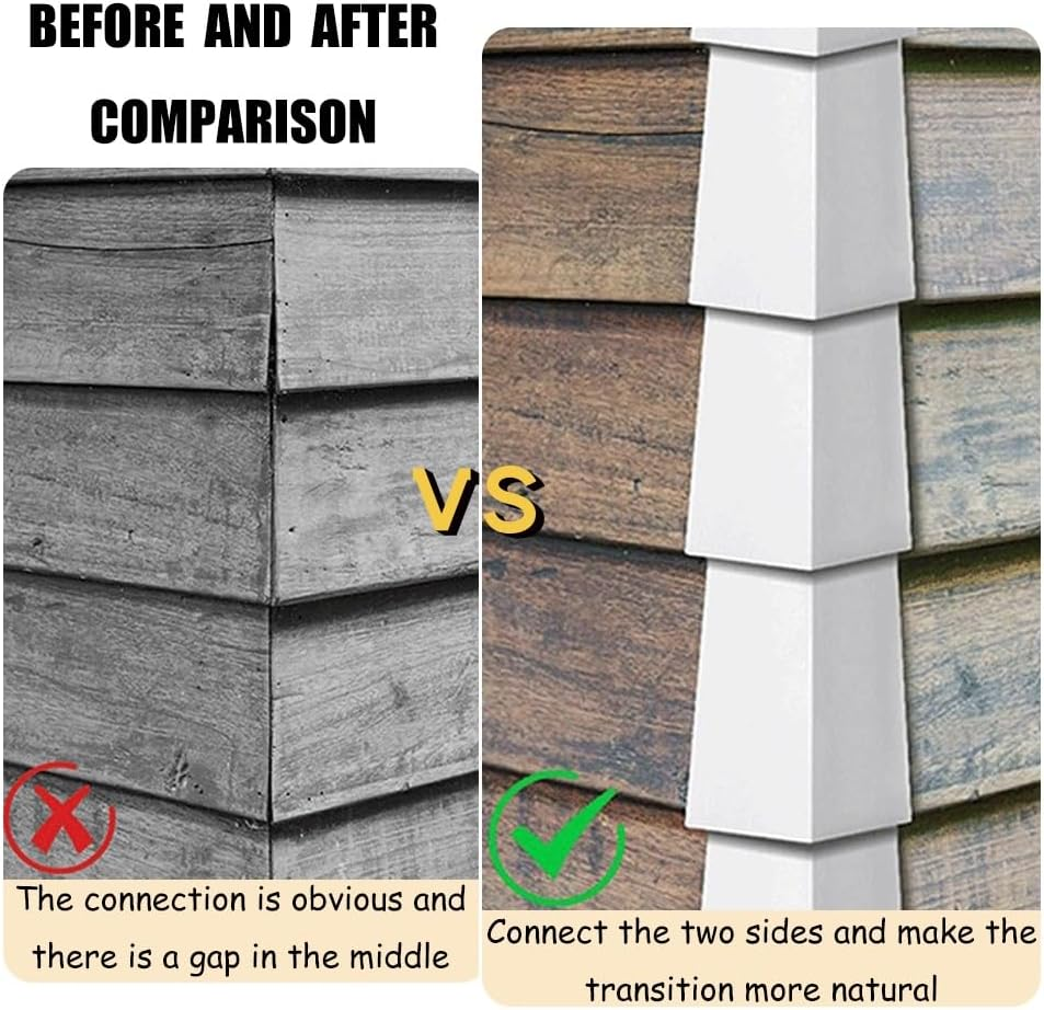 8 Pcs Aluminum Wall Panel Corners, 8 Inches with 8 Nails White Outer Wall Panel Corner Caps, Smooth Wall Panel Corner Edges House Outer Wall Panel Corners Used for Connecting Outer Wall Panel Corners image number 3