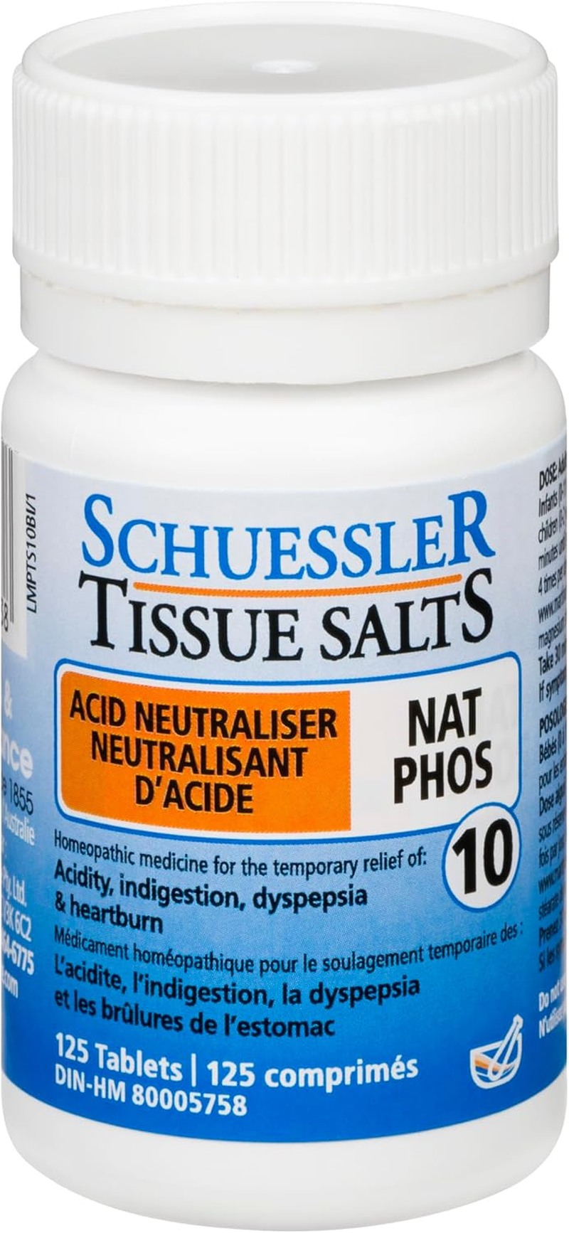 Schuessler Tissue Salts 125 Tablets - Nat Phos - No 10 - Acid Neutraliser image number 1