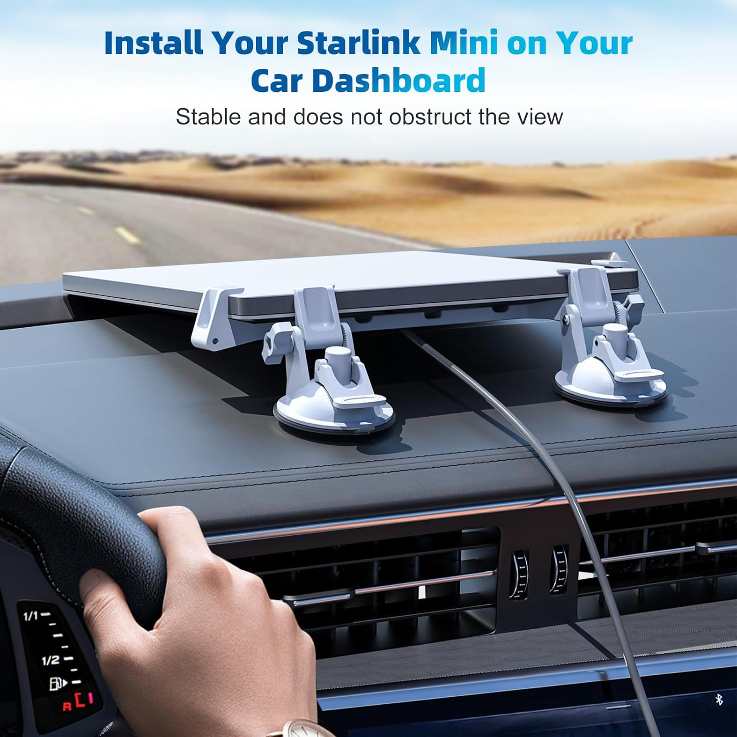 FONKEN Starlink Mini Car Mount for Dashboard & Windshield, Suitable for Most Vehicles, Ensures Stable Satellite Signal image number 2