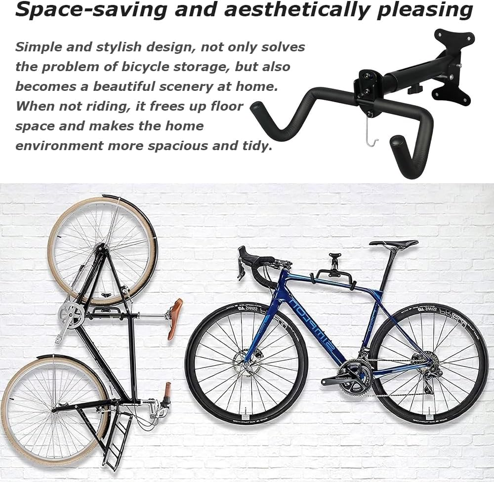 Bike Wall Mount,Bicycle Indoor Storage Rack,Retractable Frame,Frame with Straps and Simple Wrench,Cycling Holder Hook,For Hanging Mountain Road Bike