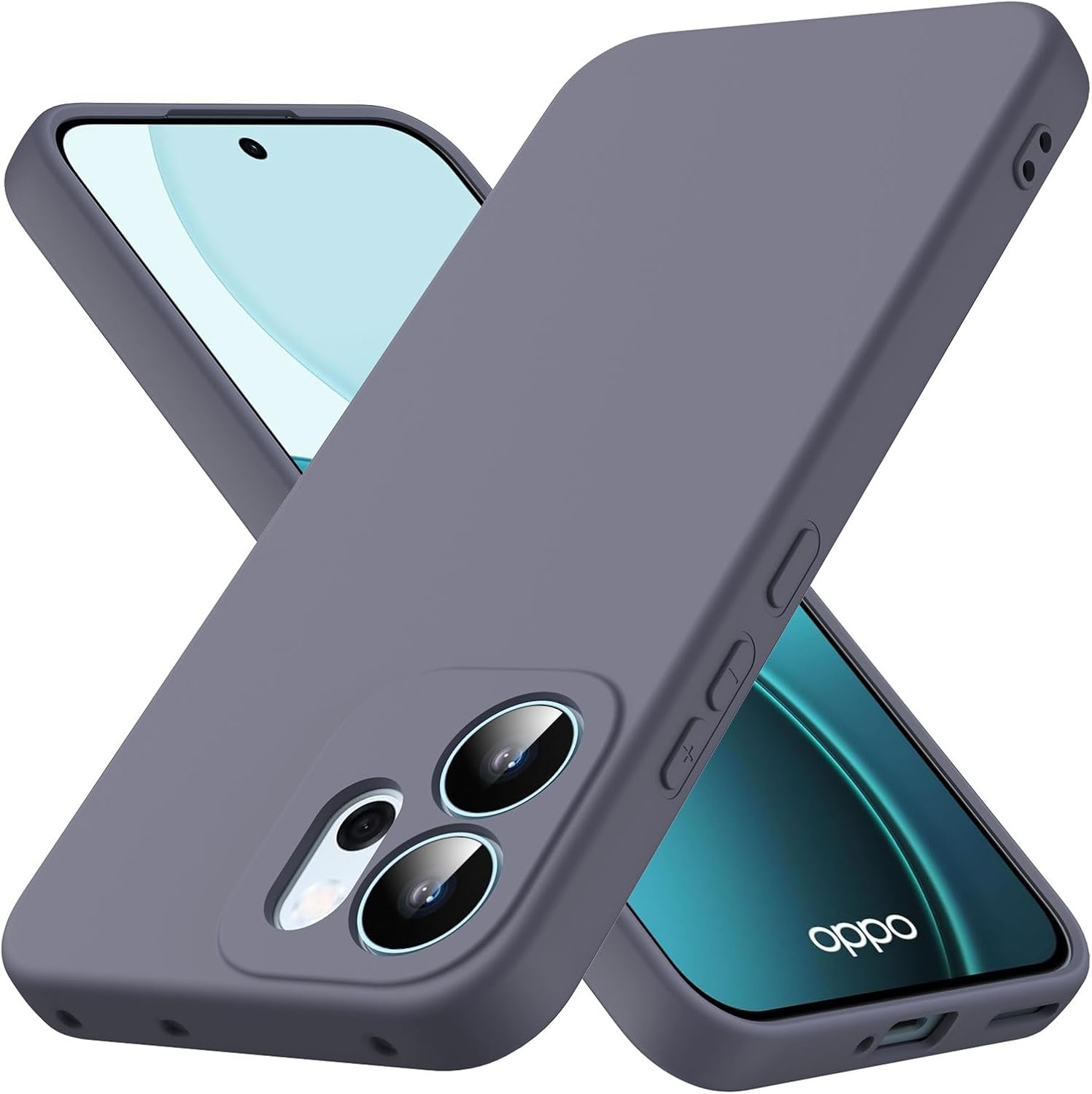 Byvuwiay Mobile Phone Case for Oppo Reno 14 F/FS 4G / 5G Case, Soft TPU Liquid Silicone Case, Shockproof, Scratch-Resistant, Oppo Reno 14 Fs 5G Protective Case, Light Blue