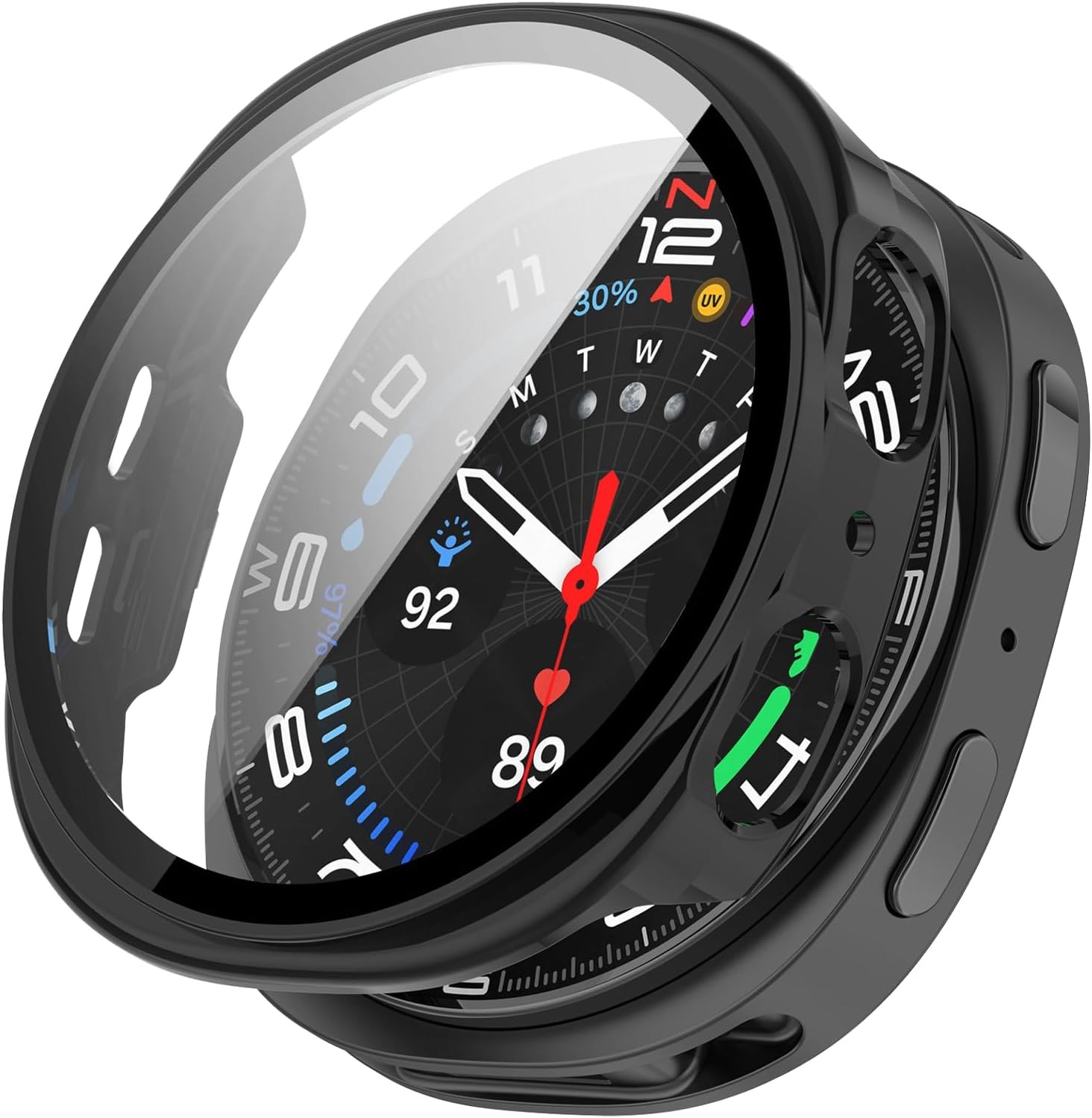 Yealred Case Compatible with Garmin Forerunner 570 42 Mm, Hard PC Case with Tempered Glass Screen Protector, Scratch-Resistant and Shock-Absorbing Protective Case for Garmin Forerunner 570 42 Mm