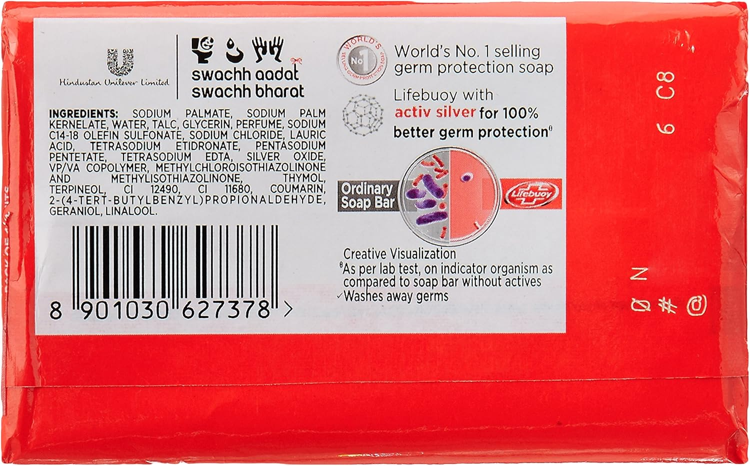 Lifebuoy Total Soap Bar, 125G (Pack of 4)