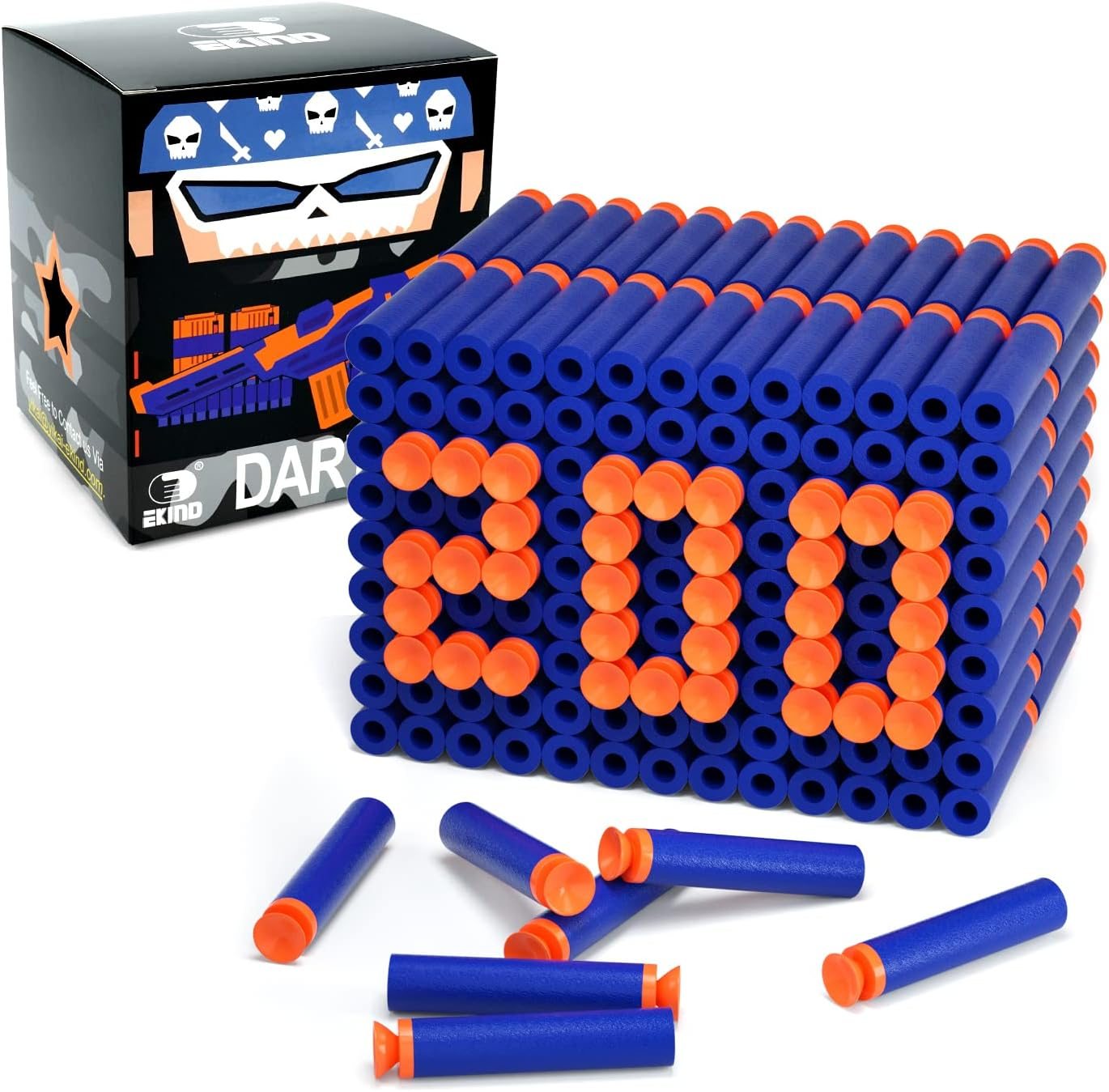 EKIND Suction Darts Refill Pack Foam Bullet Compatible for NERF N-Strike Series Blaster (Blue)