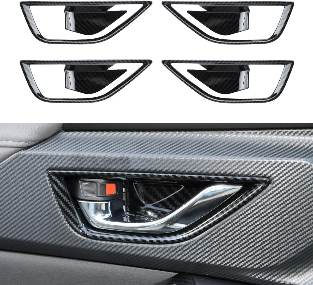 INTGET Rear Seat Armrest Cup Holder Cover for 2024 Subaru Crosstrek/2024 Subaru Impreza Accessories Carbon Fiber Car Back Center Console Water Cup Holder Panel Cover Trim(Rear Cup Holder Cover)