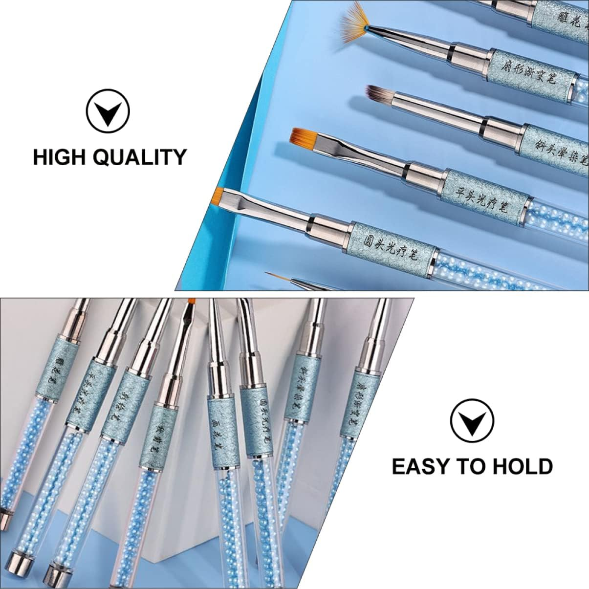 NOLITOY 10Pcs Manicure Brush Set Nail Art Tools Kit Diy Manicure Trimmer Nail Art Pen image number 2