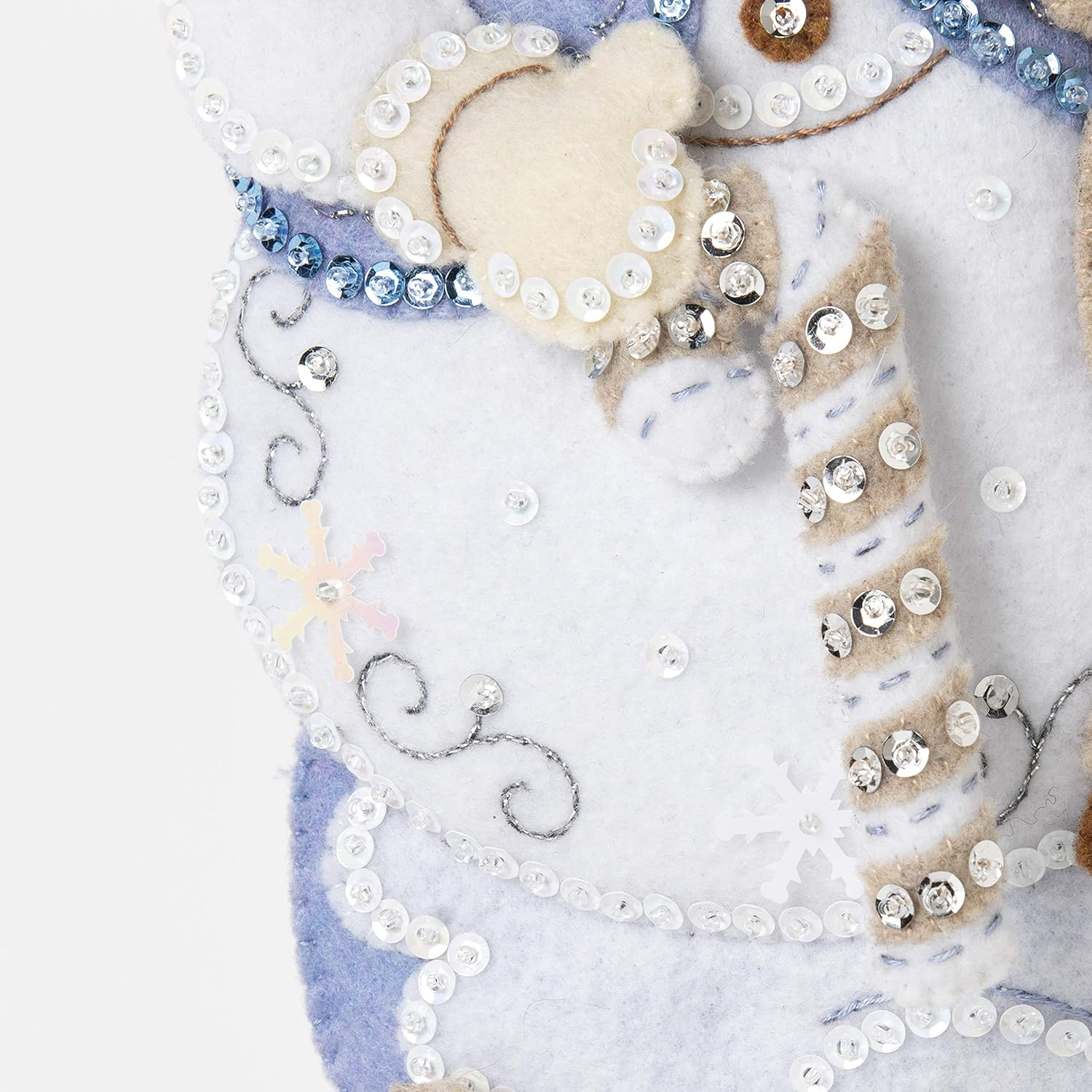 Bucilla 89245E Felt Applique Christmas Stocking Kit, Snowman'S Winter, 18" image number 3