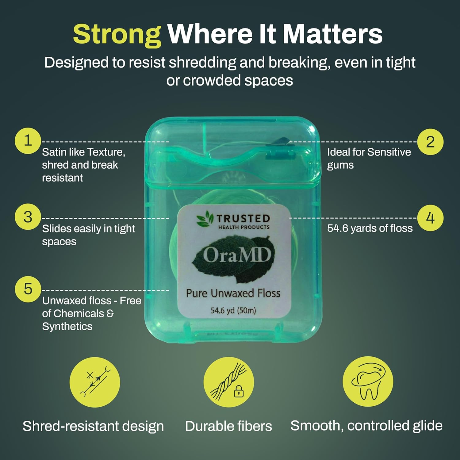 Oramd Pure Unwaxed Dental Floss 6 Pack image number 2