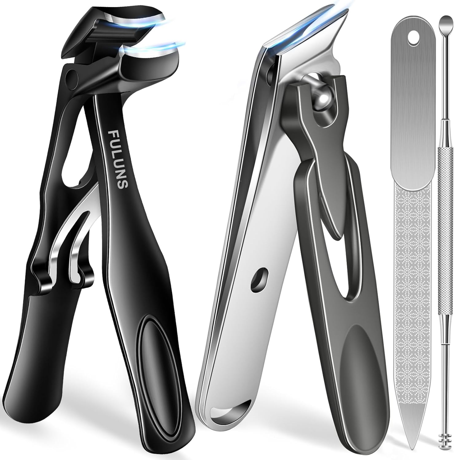 Nail Clippers for Men Thick Nails, Angled Head Large Toe Nail Clippers for Seniors Toenail Clippers with Wide Jaw Opening Sharp Upgraded Slanted Curved Ingrown Toenail Clippers No Splash Nail Cutter image number 4