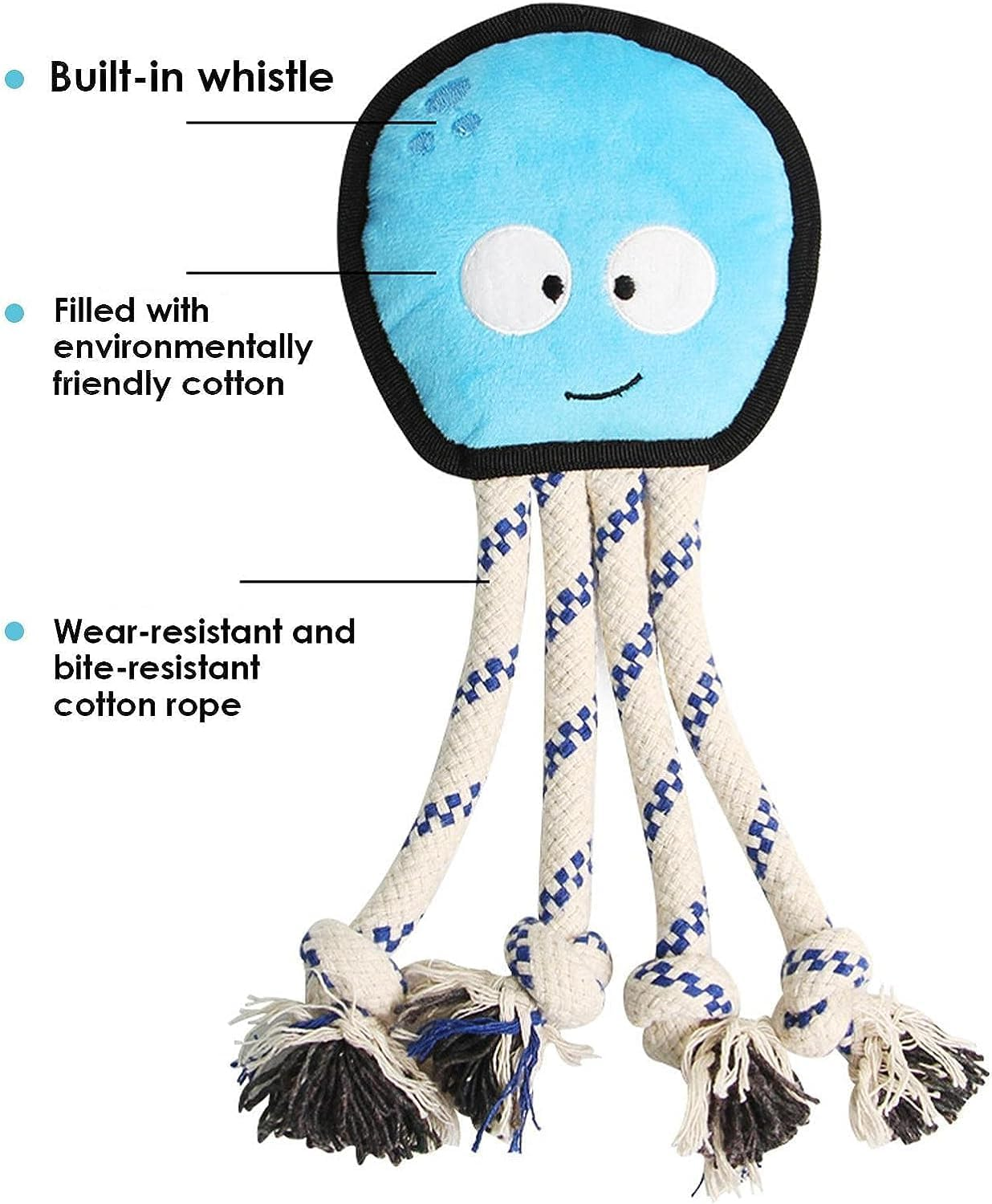 Stuffed Octopus Dog Toy, Dog Rope Toys, Puppy Grinding Teething Chew Toys, Tug of War Toys for Puppy, Durable Chew Toys for Boredom, Dog Chew Toys for Puppy Small Dogs
