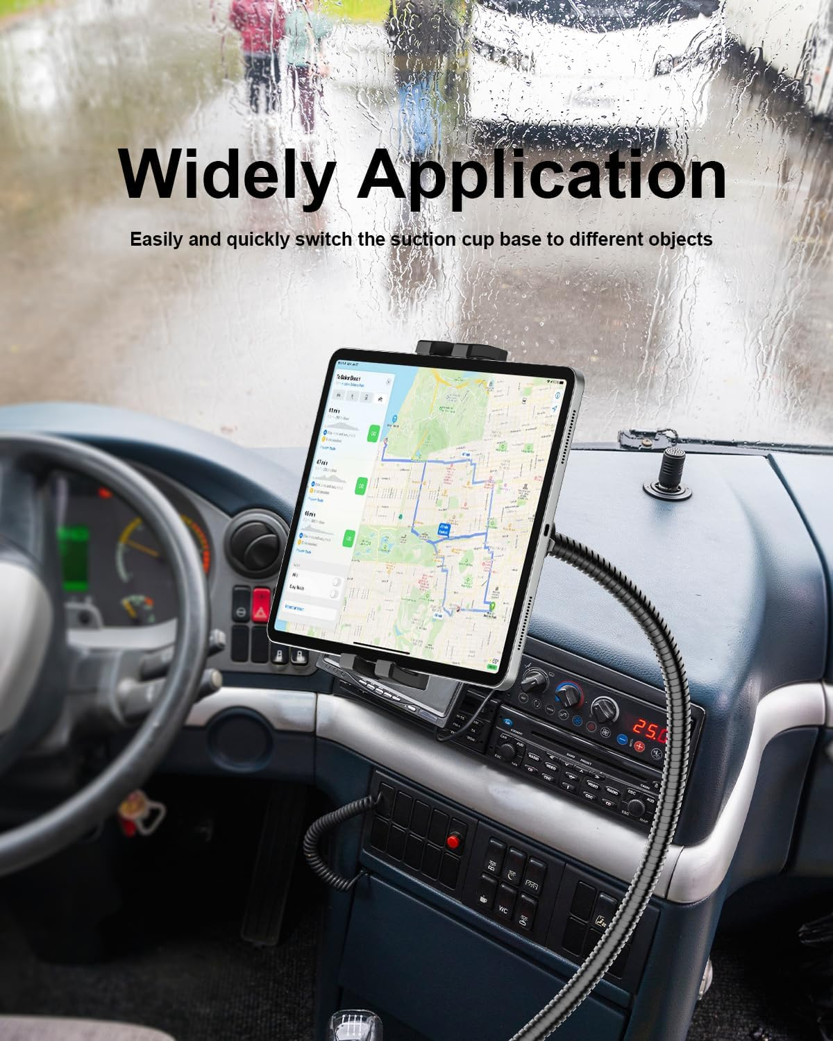 Woleyi Car or Truck Seat Rail Tablet Mount, Heavy Duty Gooseneck Car Floor Tablet Holder Bolt Stand with 20-Inch Aluminum Arm, for Ipad Pro Air Mini, Galaxy Tab, Z Fold, Fire HD, Iphone, 4-13" Devices image number 5