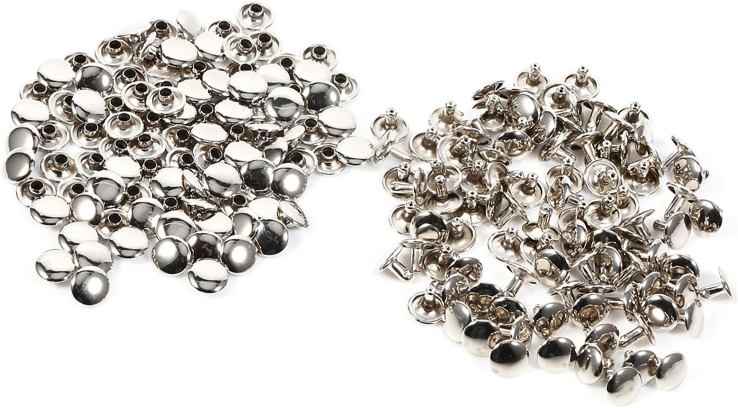 100Pcs D Double Rivet Studs - for Leather Ft, Bag & Shoe Decorations, & Easy to Use (Gold)