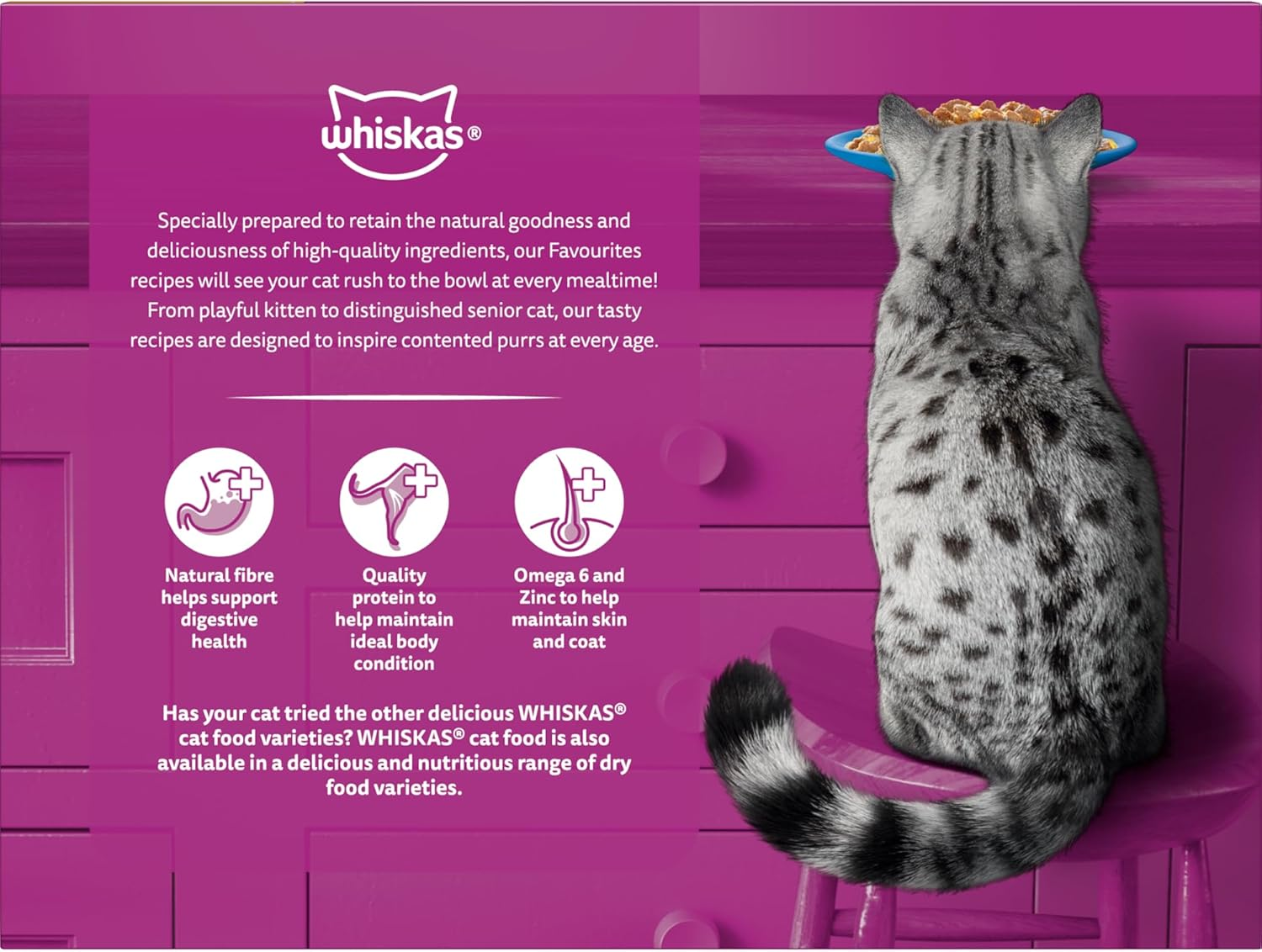 Whiskas Adult Wet Cat Food Tuna Favourites in Jelly Pouch 85G, 24 Pack image number 2