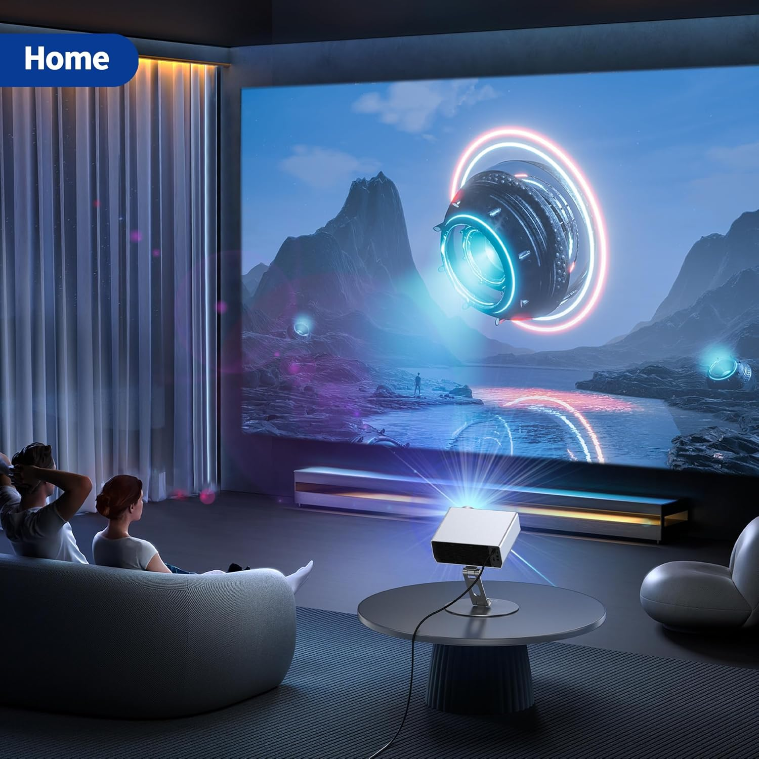 BESIGN PS01 Projector Foldable Mount Stand, Angle Adjustable Projector Stand with 1/4 Inch Mounting Screw