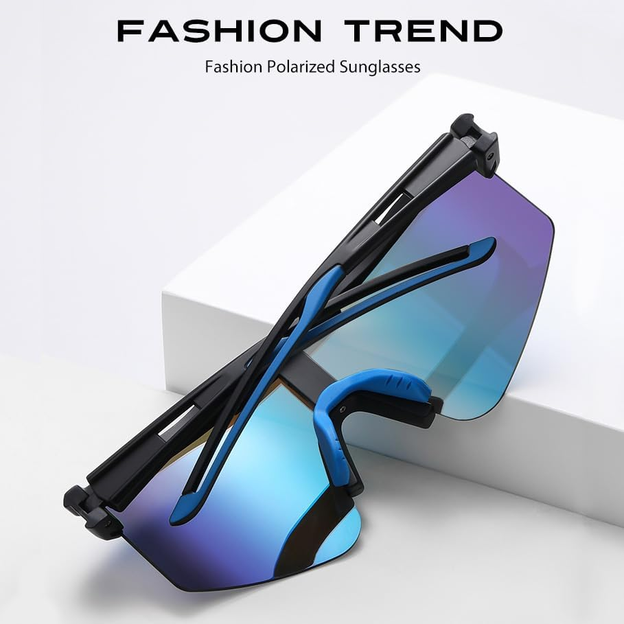 Motorcycle Goggles, Polarized Cycling Glasses, UV400 and Windproof Dirt Bike Goggles, Adjustable Pad Riding Goggles with Lanyard & Case for Cycling Driving Sport image number 1