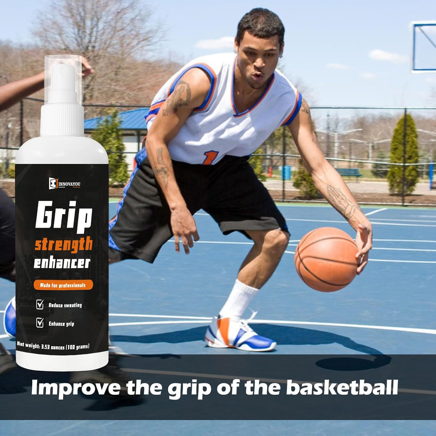 INNOVAYOU Grip Spray 100Ml, Basketball Grip Spray Improve Palm Strength and Stickiness, Multipurpose Suitable Training for Beginner