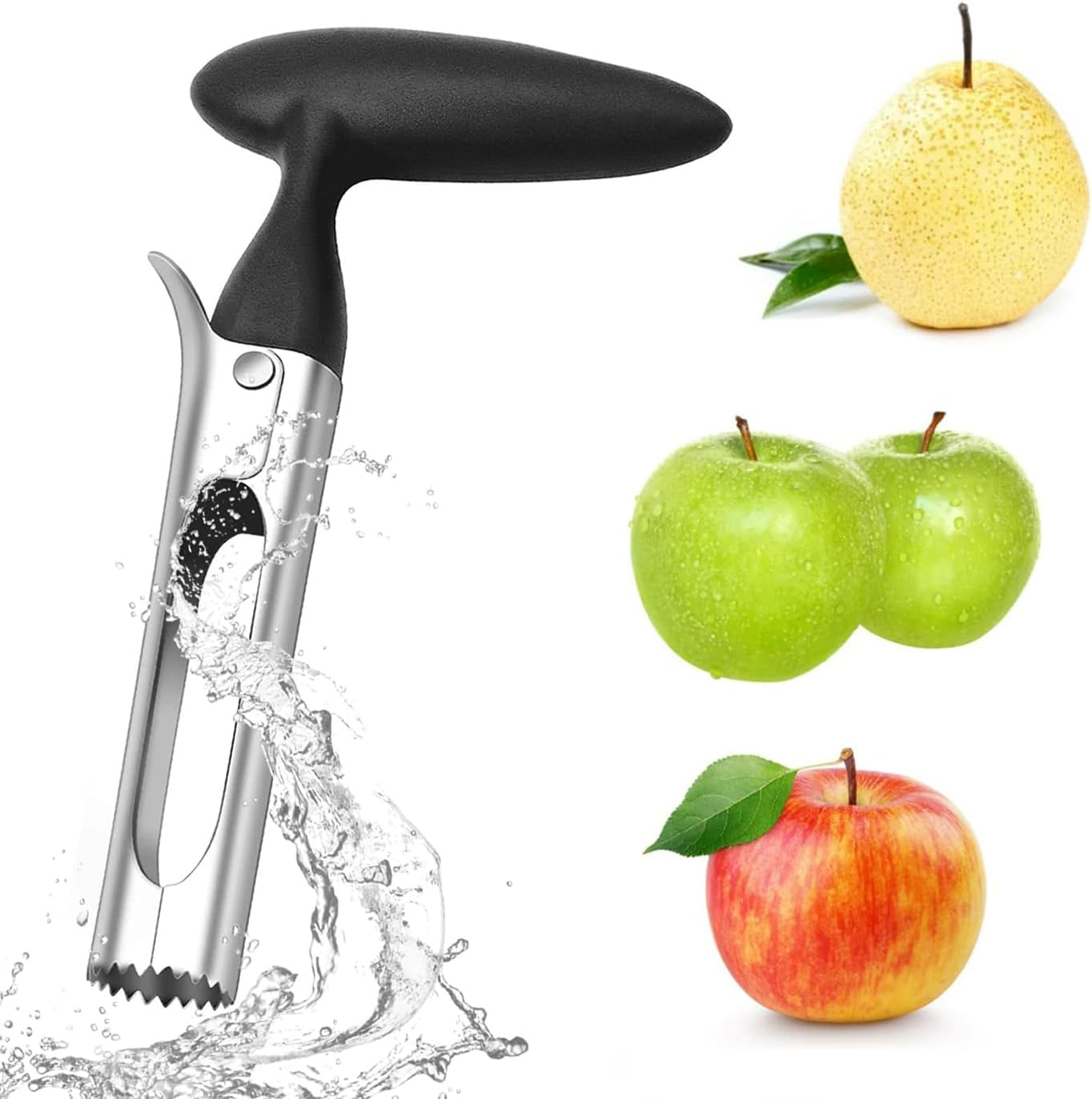 Weenwill Apple Corer,2 Pieces Stainless Steel Corer Slicer Fruit Cutter Apple Corer Remover Kitchen Gadgets Apple Corers for Home and Kitchen Pears Bell Peppers Honeycrisp Apples image number 2