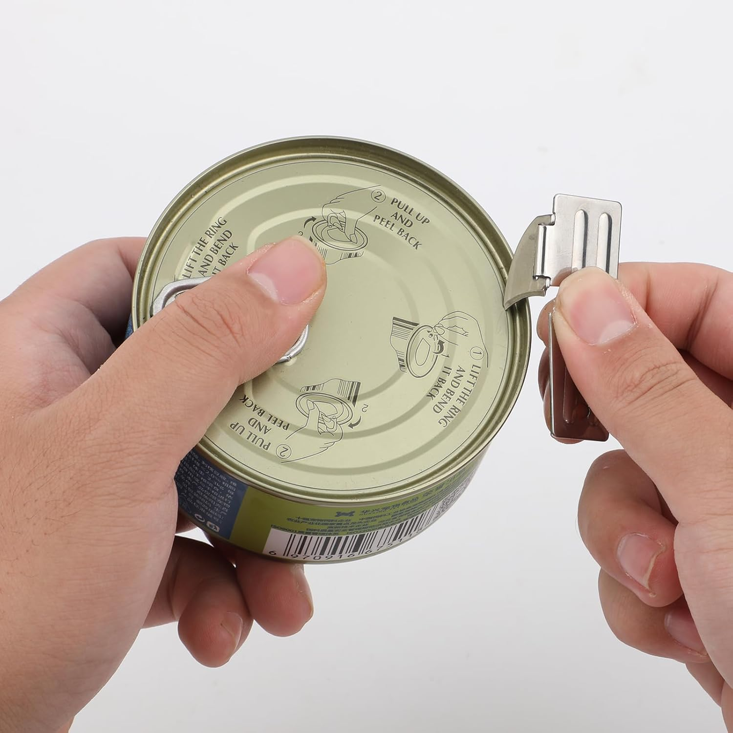 16Pcs P51 Can Openers, Stainless Steel Military Can Opener with Chains Manual Camping Can Opener Portable Emergency Can Opener Practical Survival Can Opener for Outdoor Travel Camping