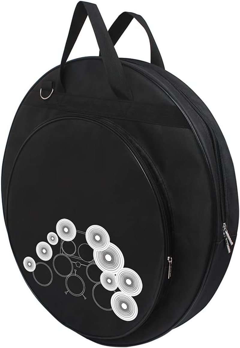 21-Inch Three Pockets Cymbal Bag - Cymbal Case Backpack Case Holder Pouch Percussion Three Pockets with Removable Divider Shoulder Strap image number 6