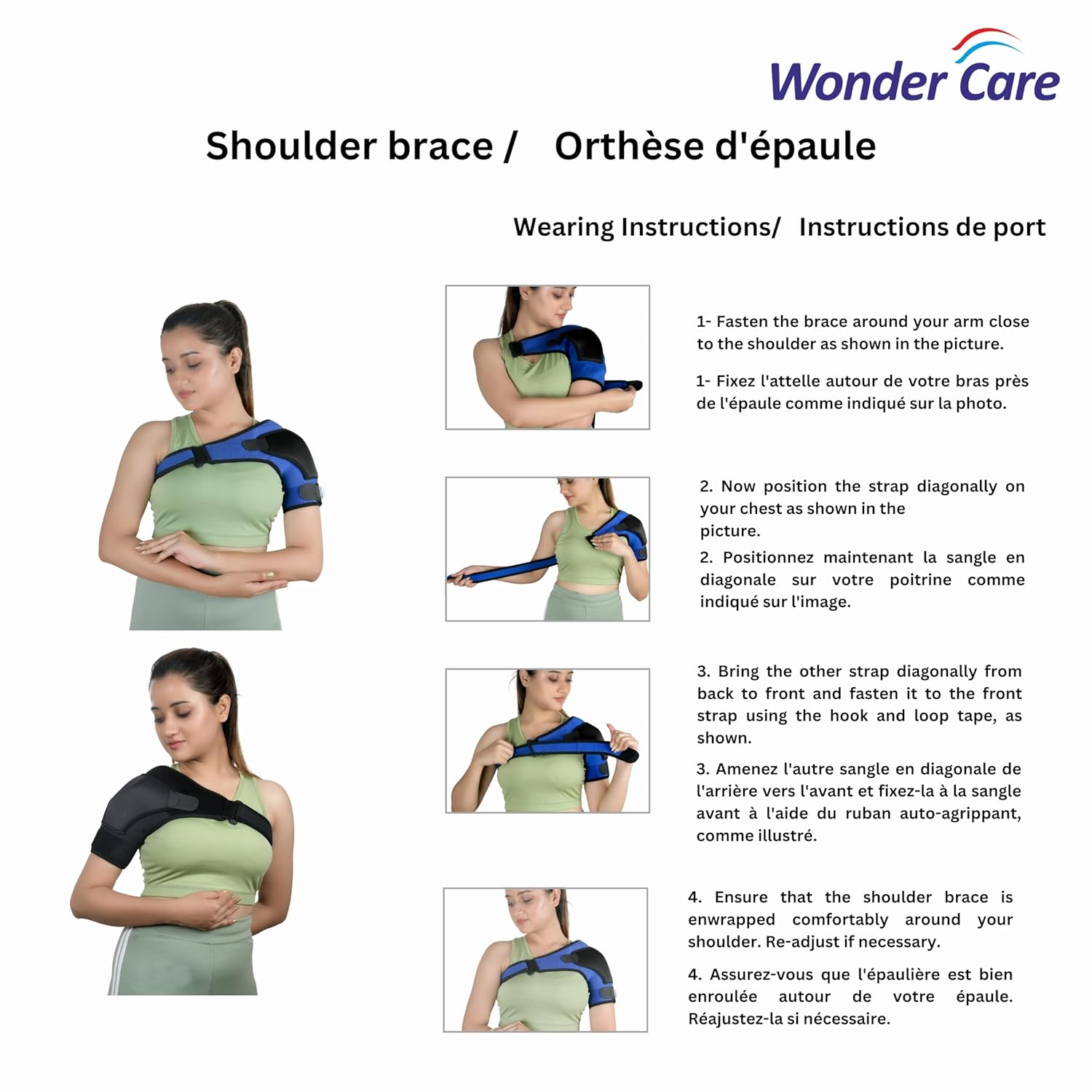 Wonder Care Rotator Cuff Brace for Shoulder Pain Relief Neoprene Shoulder Support Brace for Men and Women for Dislocated, Frozen, Mouse Shoulder, Rotator Cuff Pain Relief Wrap (Special Size: 36"-48") image number 7