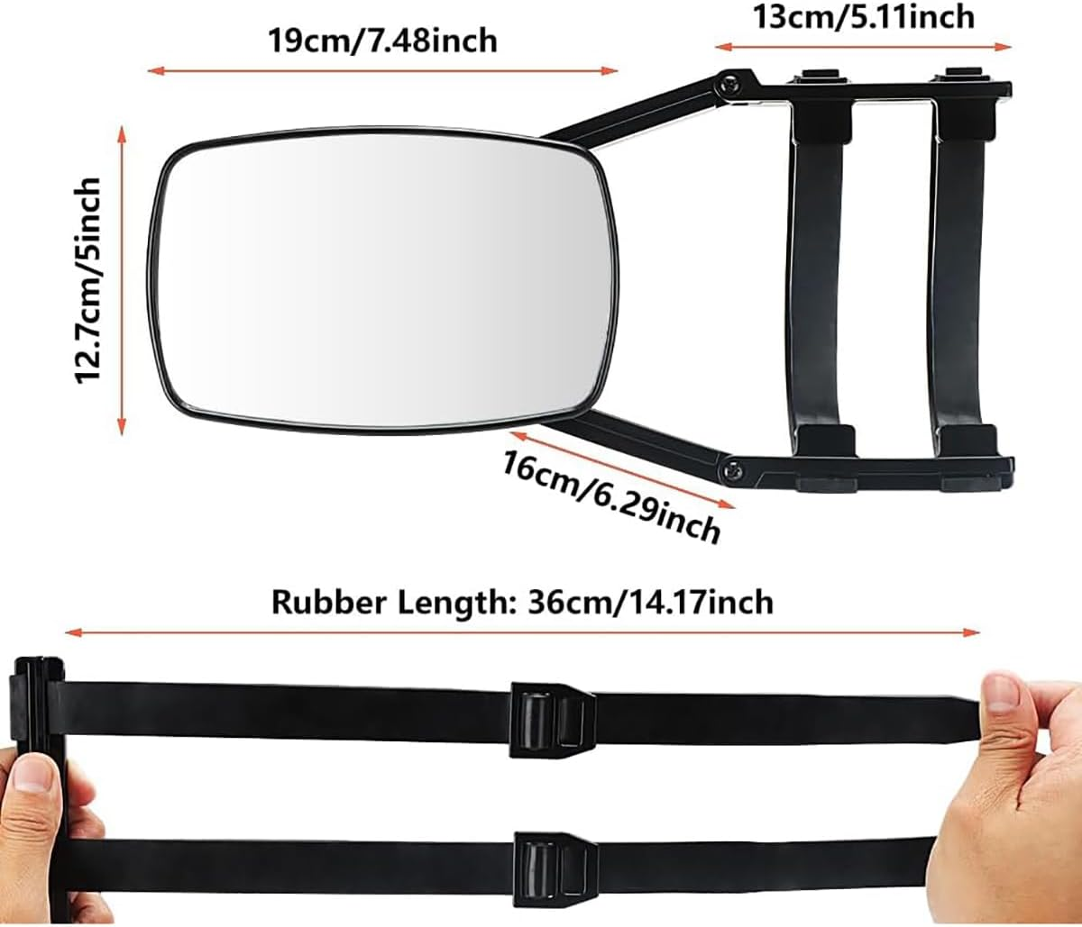 2 Pcs Towing Mirror Clip,Universal Multi Trailer Caravan Car Truck Vehicle(Black) image number 3