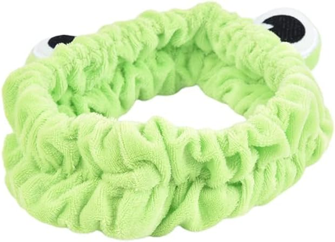 Green Funny Frog Makeup Headband Wide Brim Elastic Hair Bands Cute Girls Hair Bands Women Hair Accessories Fashion Hair Band Durable Design Hair Styling Accessories image number 1