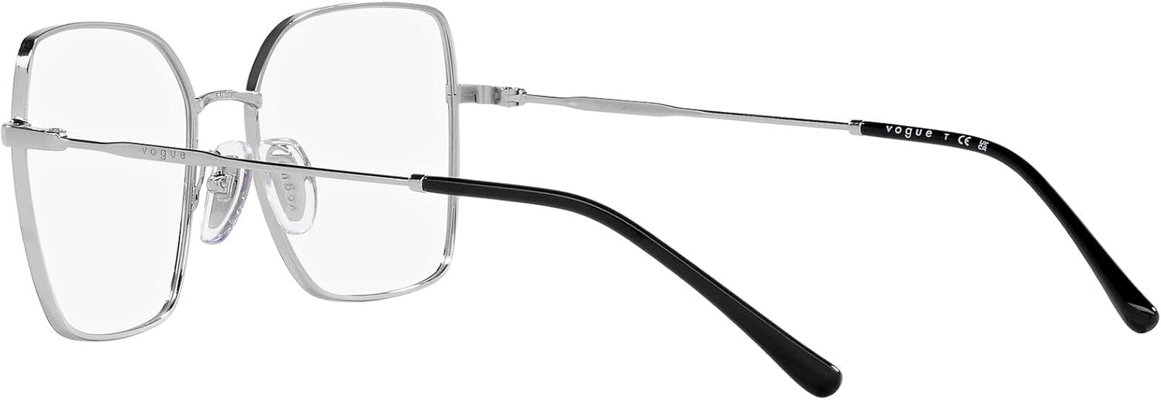 Vogue Eyewear Women'S Vo4274 Square  Eyewear Frames, Top Black/Silver/Demo Lens, 51 Mm image number 3