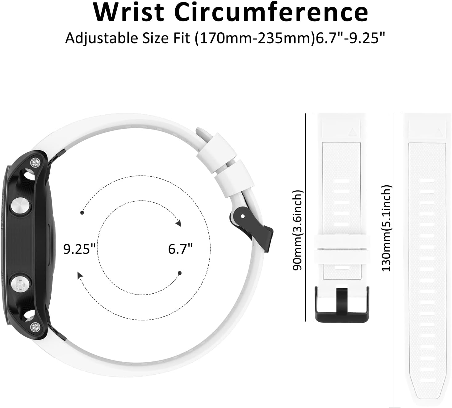 Quick Release Sport Bands for Garmin Fenix 7 Band/Fenix 6 Band/Garmin Forerunner 935 Band, 22Mm Silicone Breathable Replacement Strap for Garmin Fenix 7/Fenix 6/Approach S60/S62/Forerunner 955/945/935 image number 3