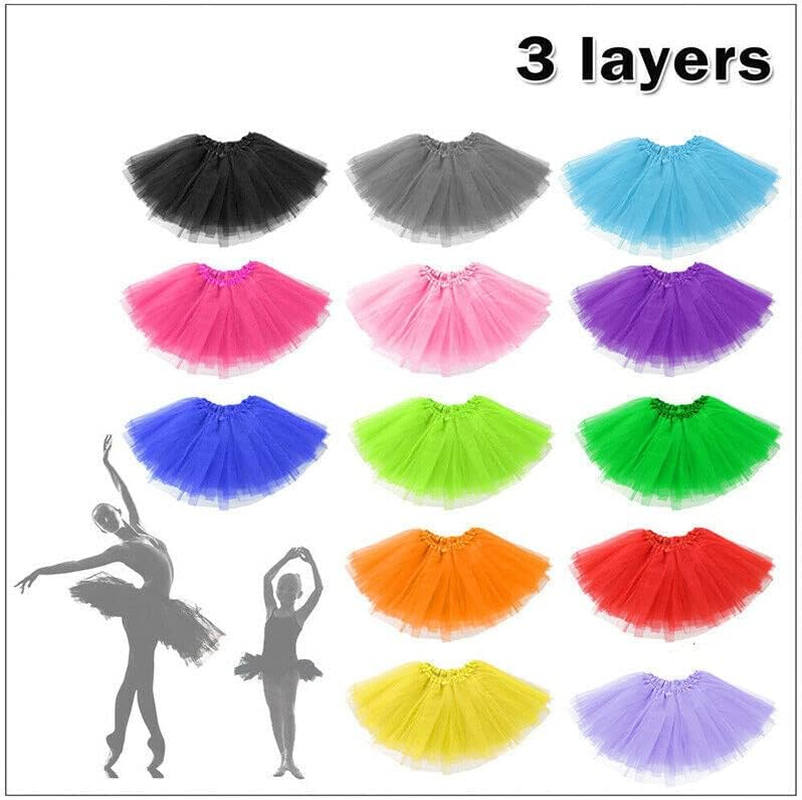 Women Adults Girls Elegant Polyester Tutu Skirt Princess Dressup Party Costume Ballet Dancewear - 3-Layer Design, Adjustable Waist - Adult and Kids Sizes Purple