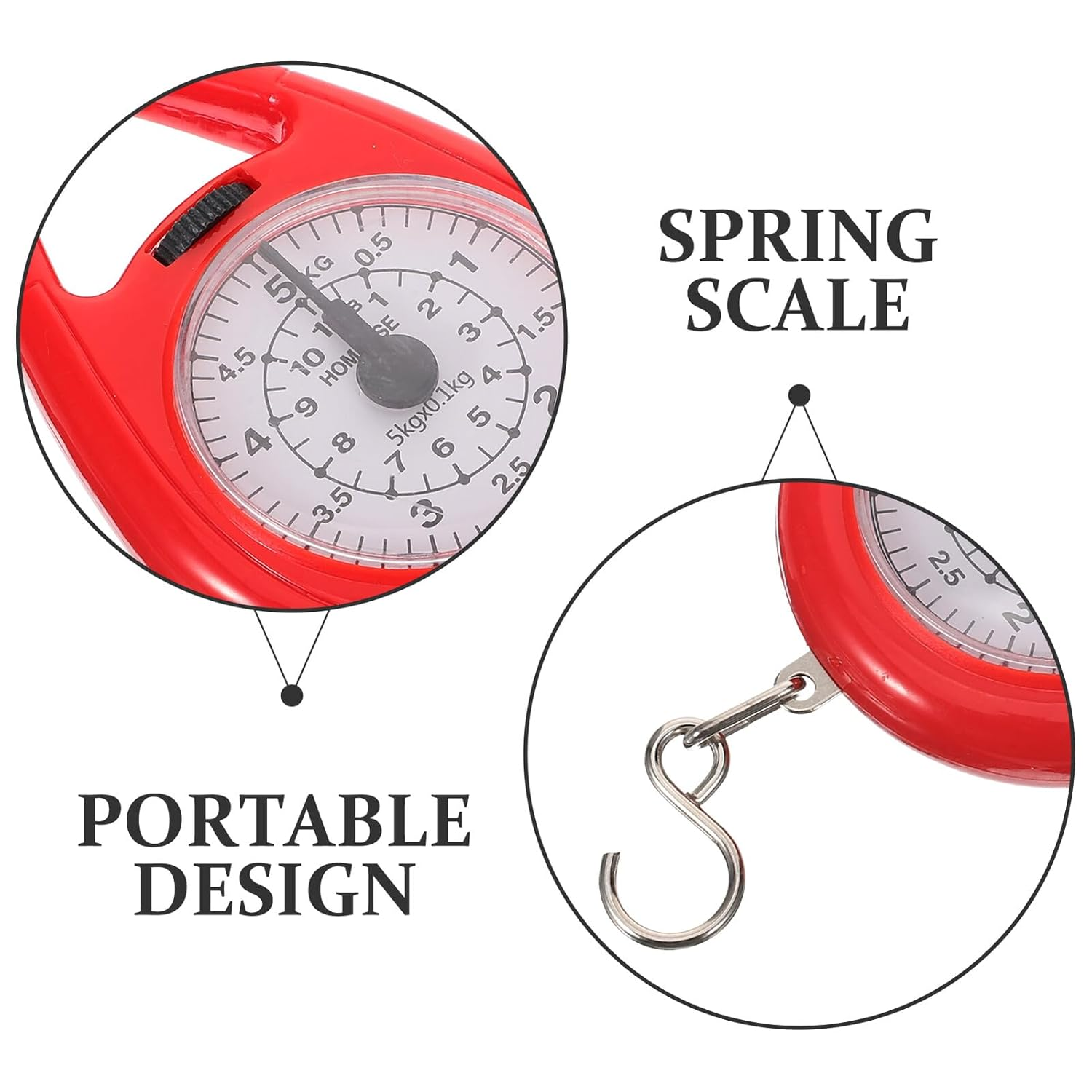 COHEALI Portable Mini Hanging Luggage Scale with Hook Mechanical Spring Weight Scale for Travel and Suitcase for Accurate On-The-Go Measurement