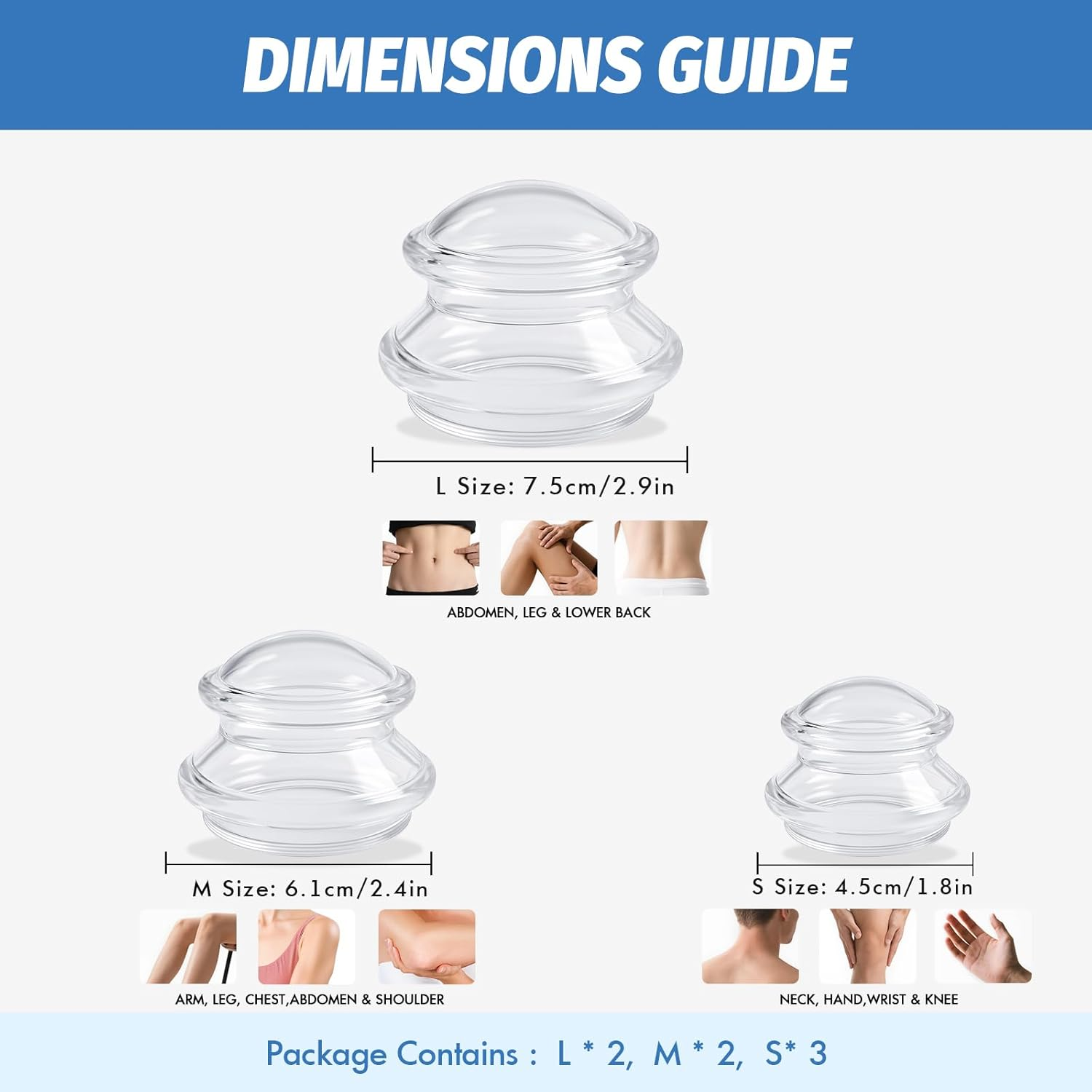 ELERA Silicone Cupping Theraphy Set, Professionally Chinese Massage Cups for Cupping Therapy and Cellulite Reduction (7 Cups) image number 4