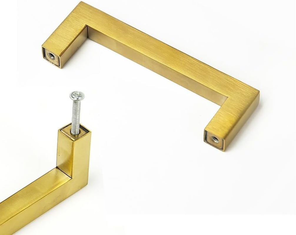 15X Brushed Brass Drawer Pulls Kitchen Cabinet Handles - Gold Finish 96Mm image number 2