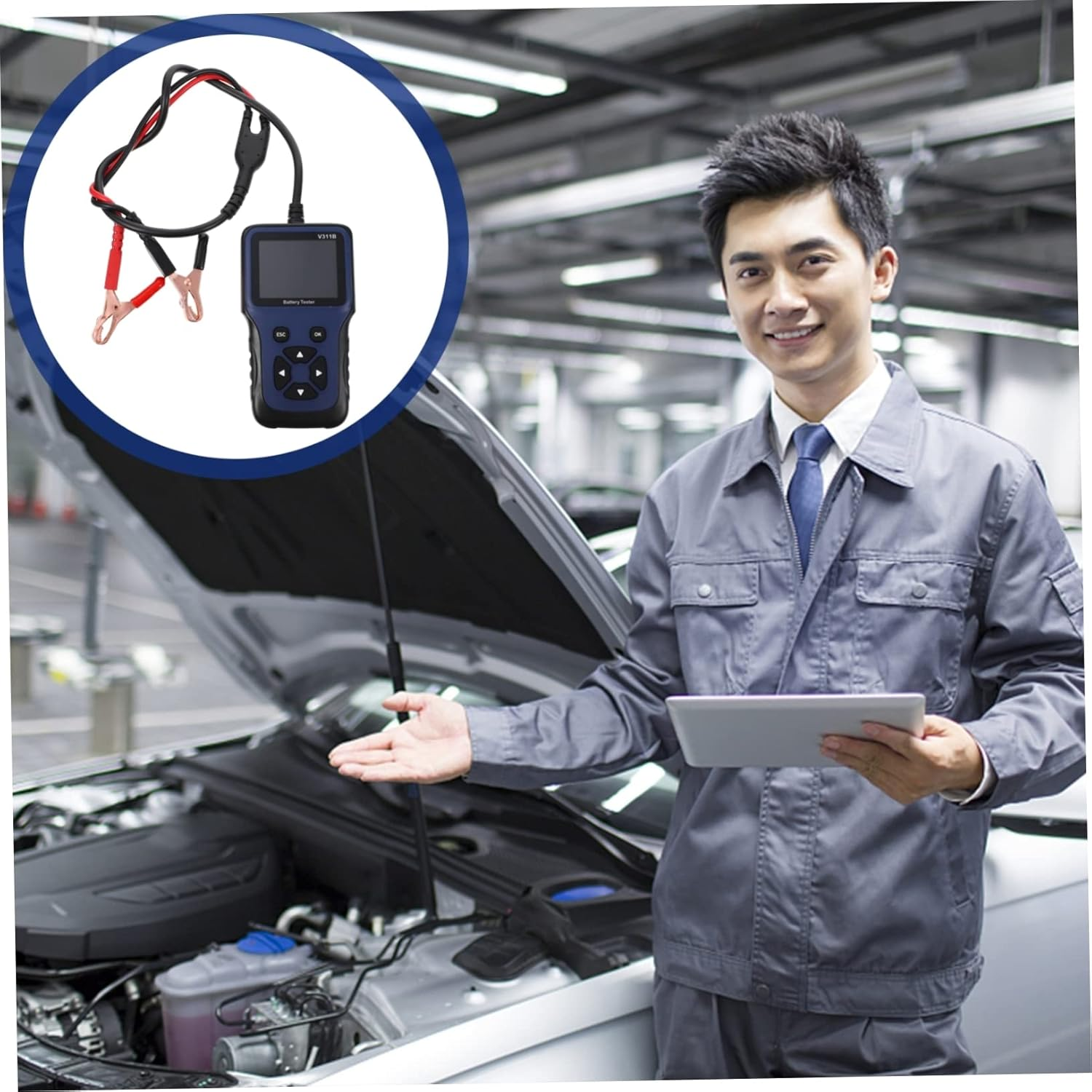 LIFKOME 12V Car Battery Tester Professional Automotive Battery Analyzer High-Definition Display Accurate Measurement Language Options Practical Testing Equipment for Vehicles image number 3