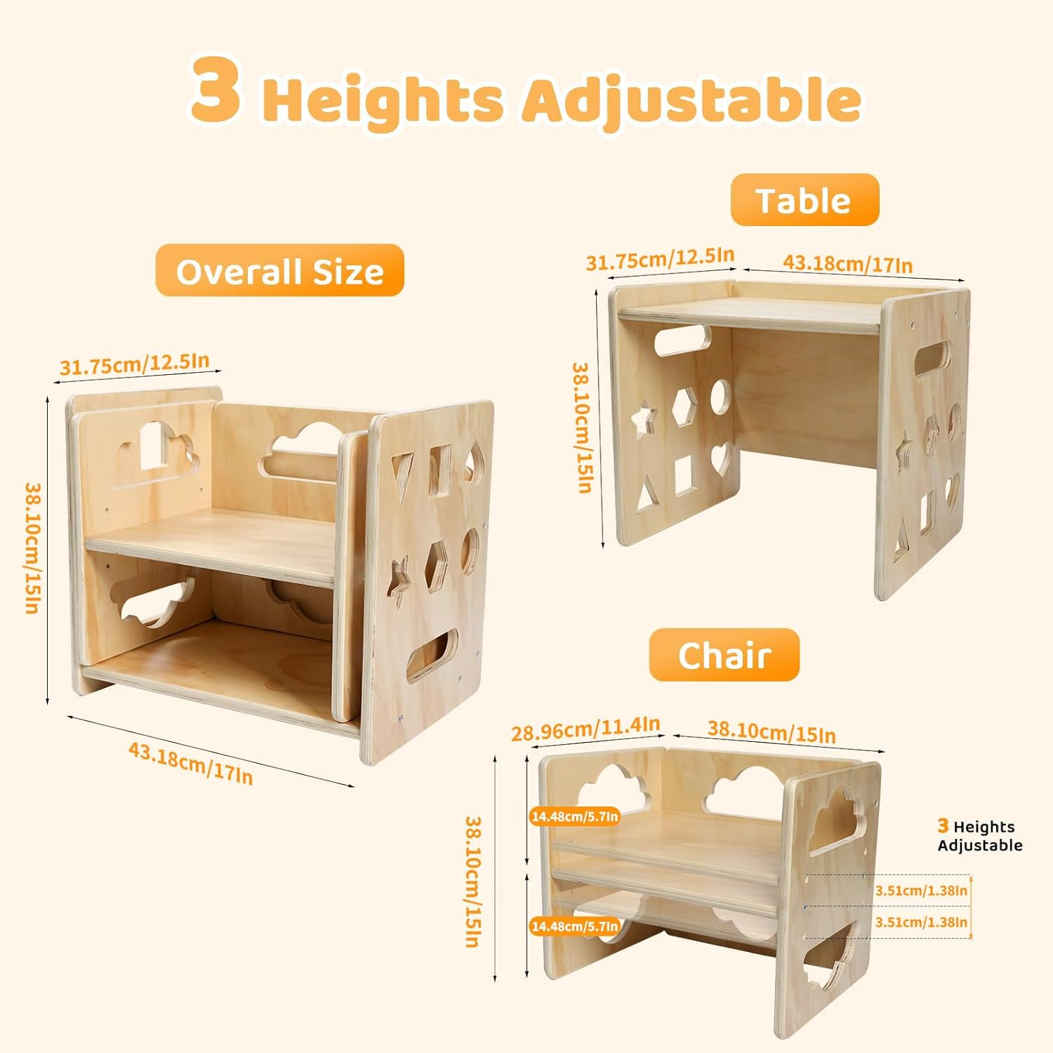 Kids Table and Chair Set Wooden Toddler Table and Chair Set Baby Activity Table with Blackboard Kids Activity Table Step Stools Kid Table Chair for Eating Drawing Reading image number 1