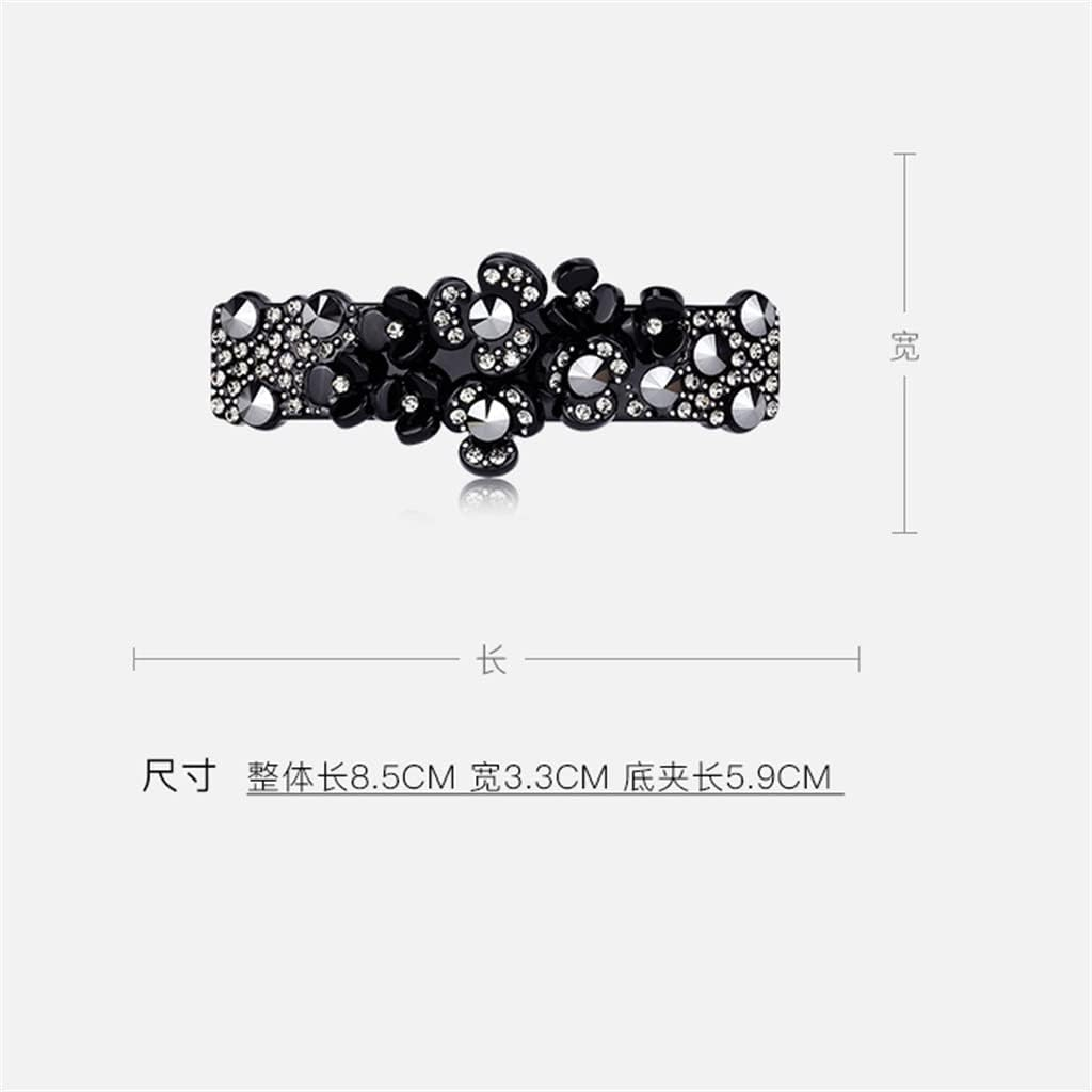 Crystal Hair Accessories,Clips Hairpins,Clip Plate,Black Diamond Series Hairpin Black Hair Accessories Female Acrylic Horizontal Clip Top Clip Female Hair Accessories (Color : A, Size : 8.5 * 3.3Cm) image number 1