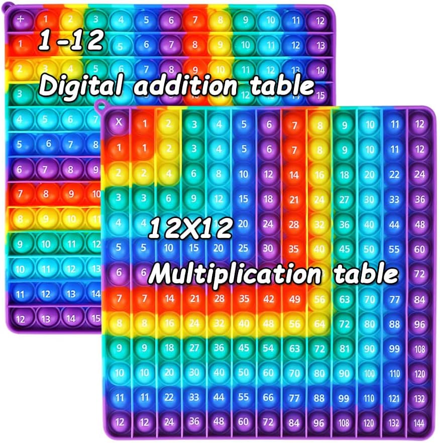 2 in 1 Multiplication Table and Digital Addition Table P0PP Math Toy, Rainbow Dimple Fingertip Toy, Multiplication Table Math Manipulation Game, Create Various Math Operations (1 PCS) image number 5