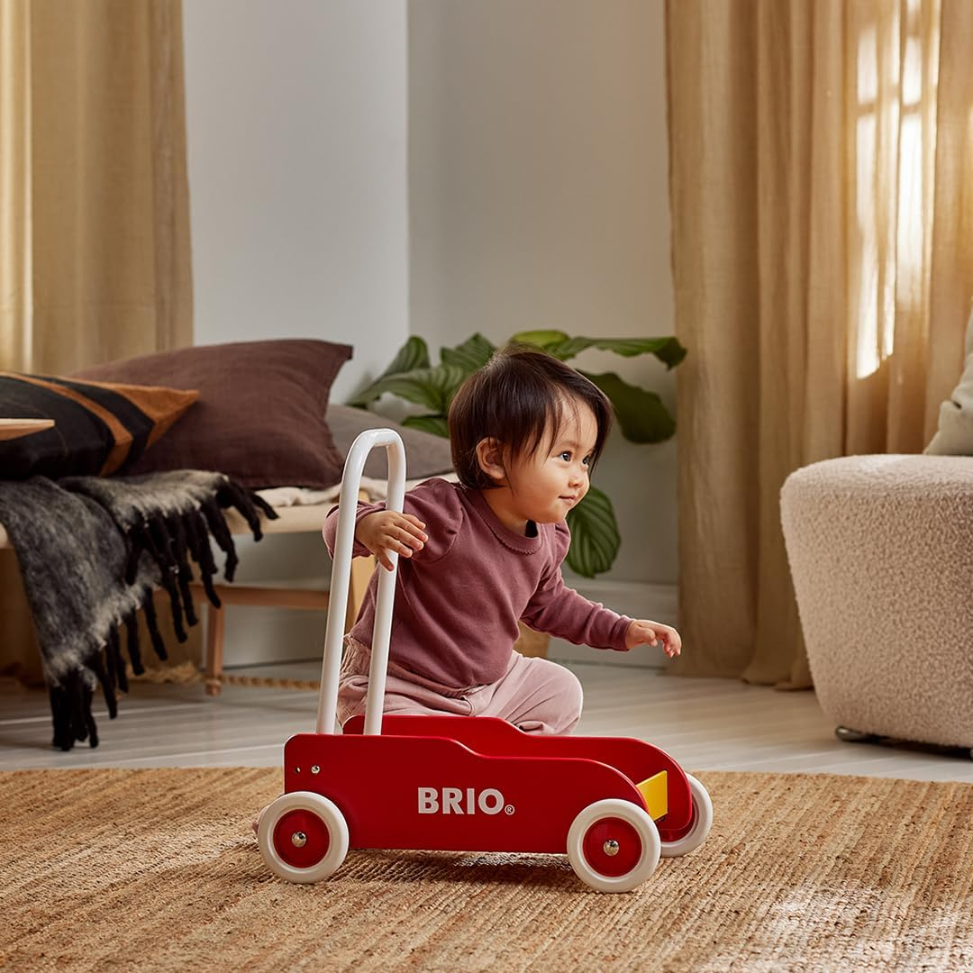 BRIO Infant & Toddler 31350 - Toddler Wobbler Ride-On Toy Red/Yellow for Kids Age 1+ &ndash; Balance & Fun Wooden Activity Toy