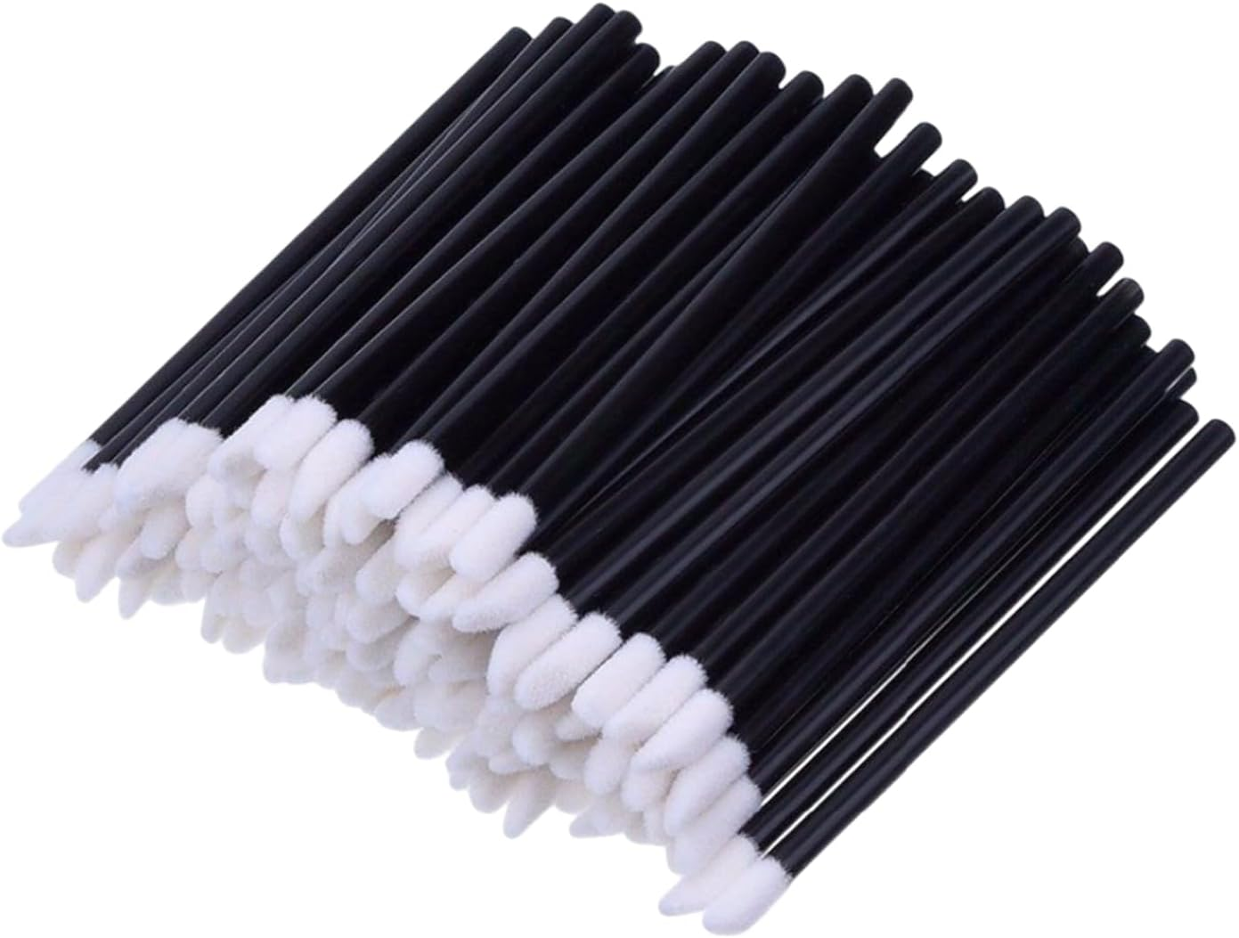 100PCS Disposable Lip Brushes, Black Disposable Lip Wands, Lipstick Applicator Lip Gloss Concealer Brushes Eyeshadow Applicator Tool Cosmetic Brush Tool