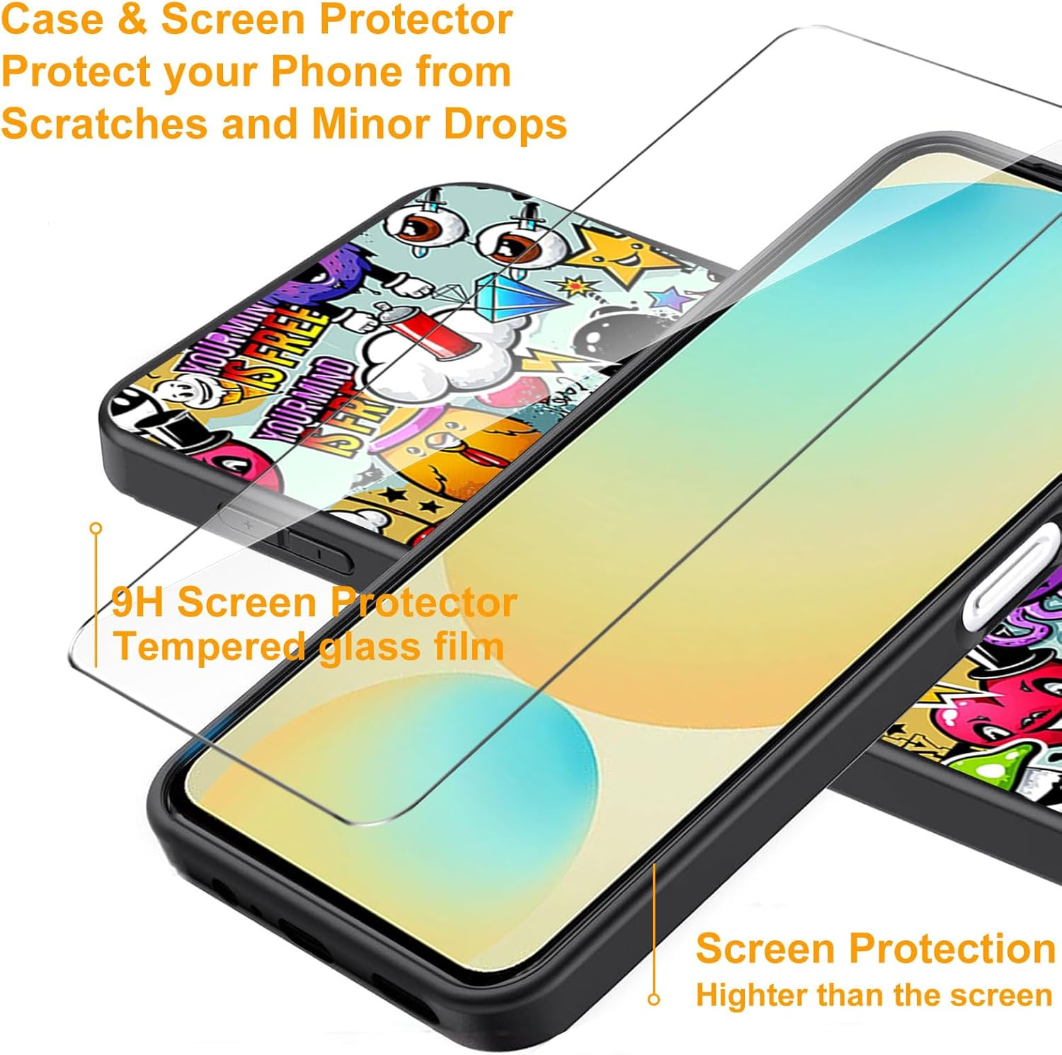 LYZXMY Case for Xiaomi Redmi 15 4G/5G (6.9 Inches) + Tempered Film Screen Protector - Black Soft Silicone Protective Case Flexible TPU Case - Monster image number 6