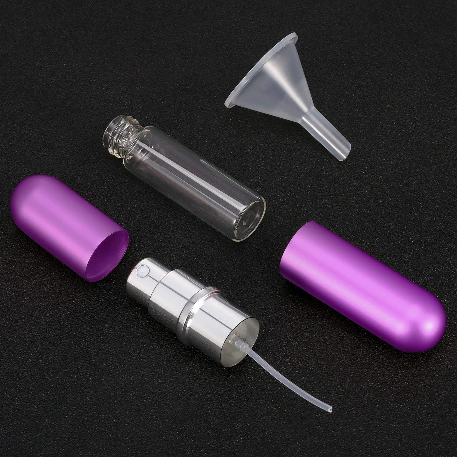 3 Pieces Perfume Bottles Fragrance Atomiser Travel Refillable Spray Bottle with Funnel 6 Ml
