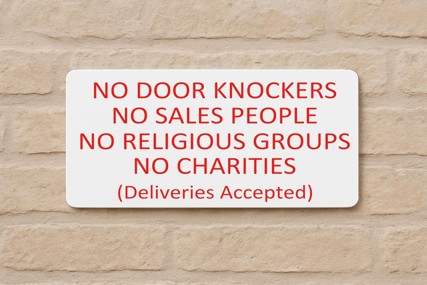 No Door Knockers Plaque,No Religious Groups, No Sales People Sign (Style1 (Black Text), with Self-Adhesive at Back) - Style1 (Black Text) image number 6