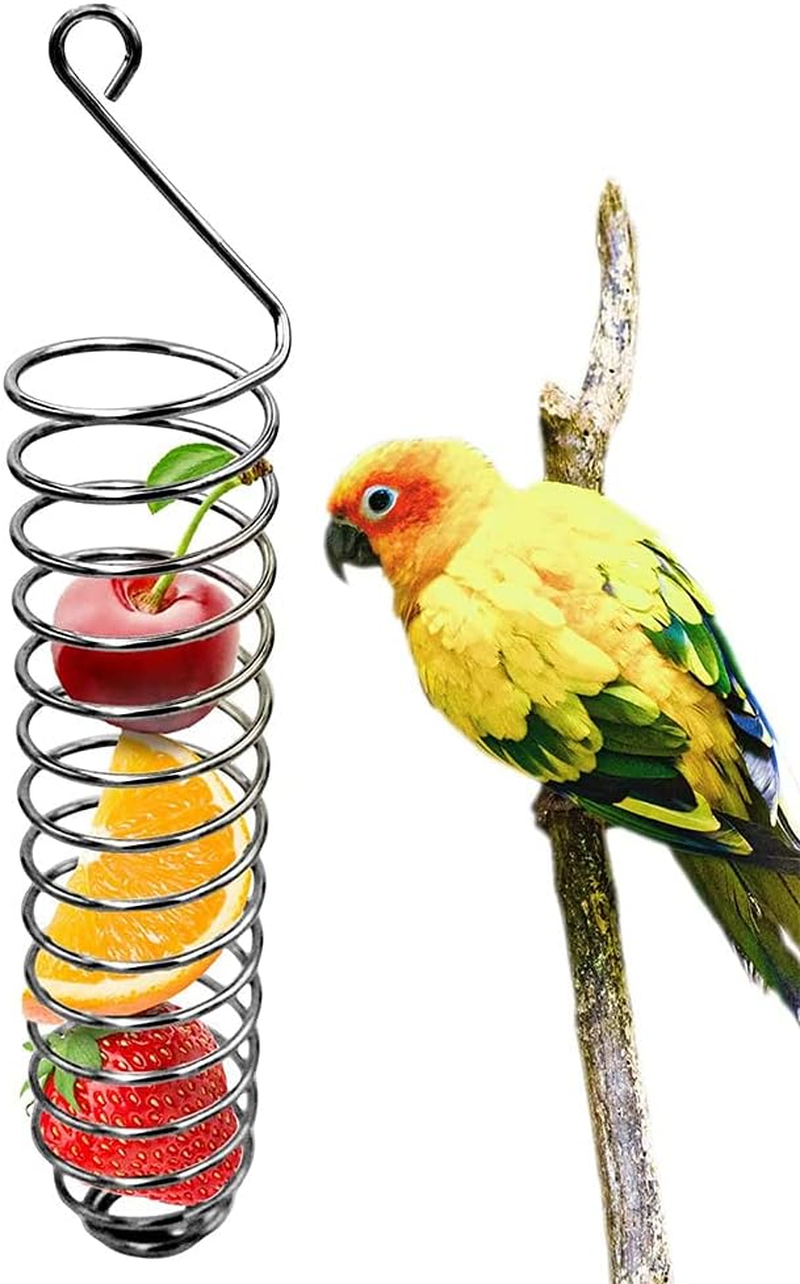 1 Piece Stainless Steel Hanging Parrot Food Basket, Parrot Forager, Bird Forager Feeder, Bird Food Rack to Simulate Natural Foraging, Chew Toy for Cone Parrot image number 3