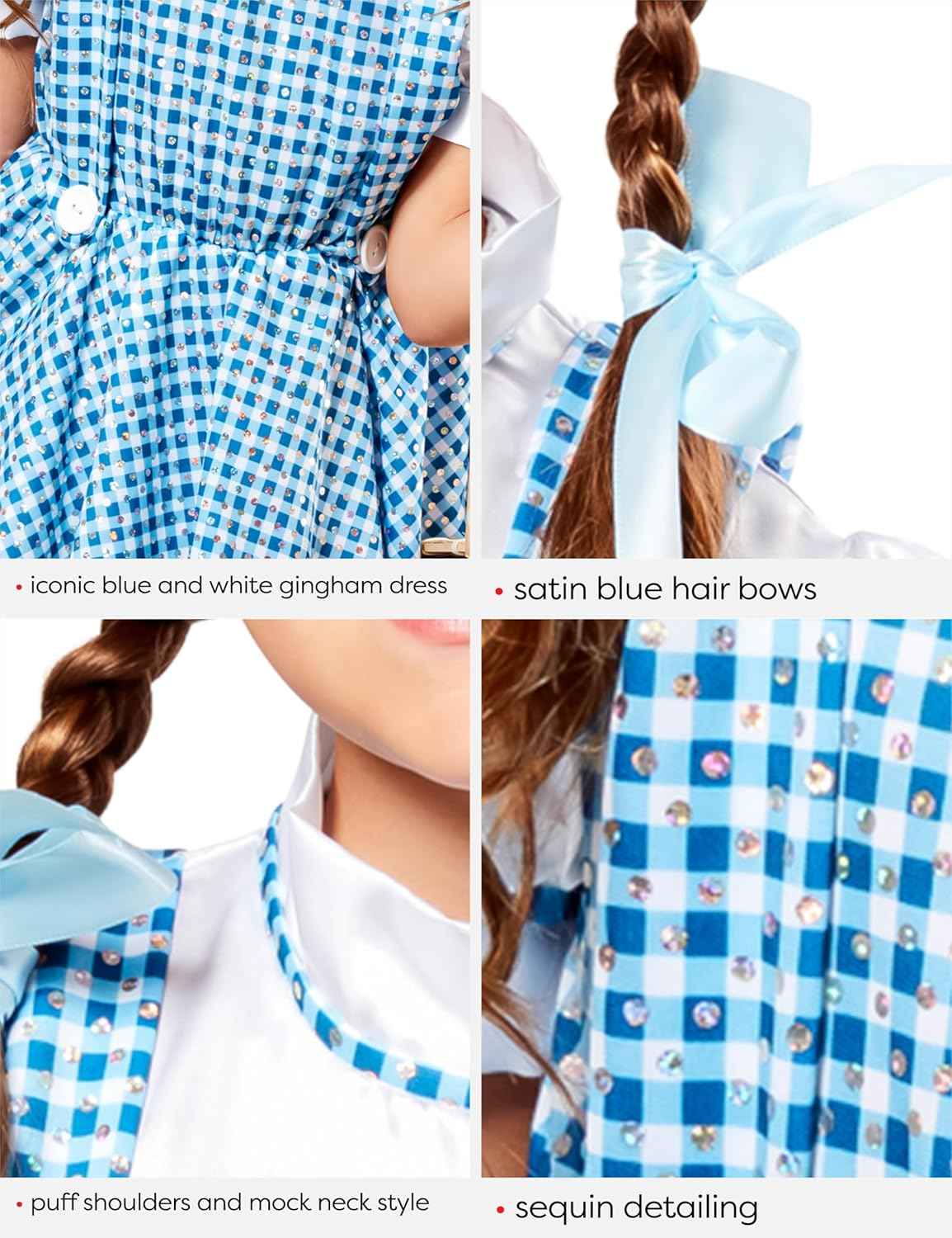 Dorothy Sequin Costume for Kids - Warner Bros the Wizard of Oz image number 6