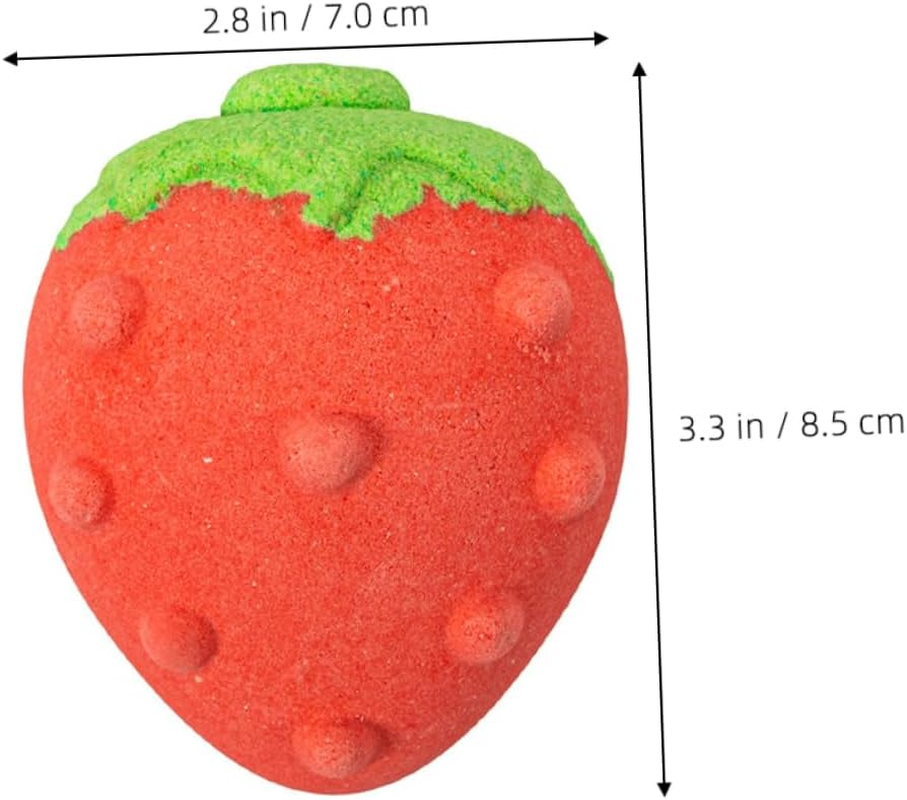 IWOWHERO 4Pcs Bathing Bomb Strawberry Shape Salt Bath Bomb for Women Boys and Girls Bubble Bath Essential Oil image number 1
